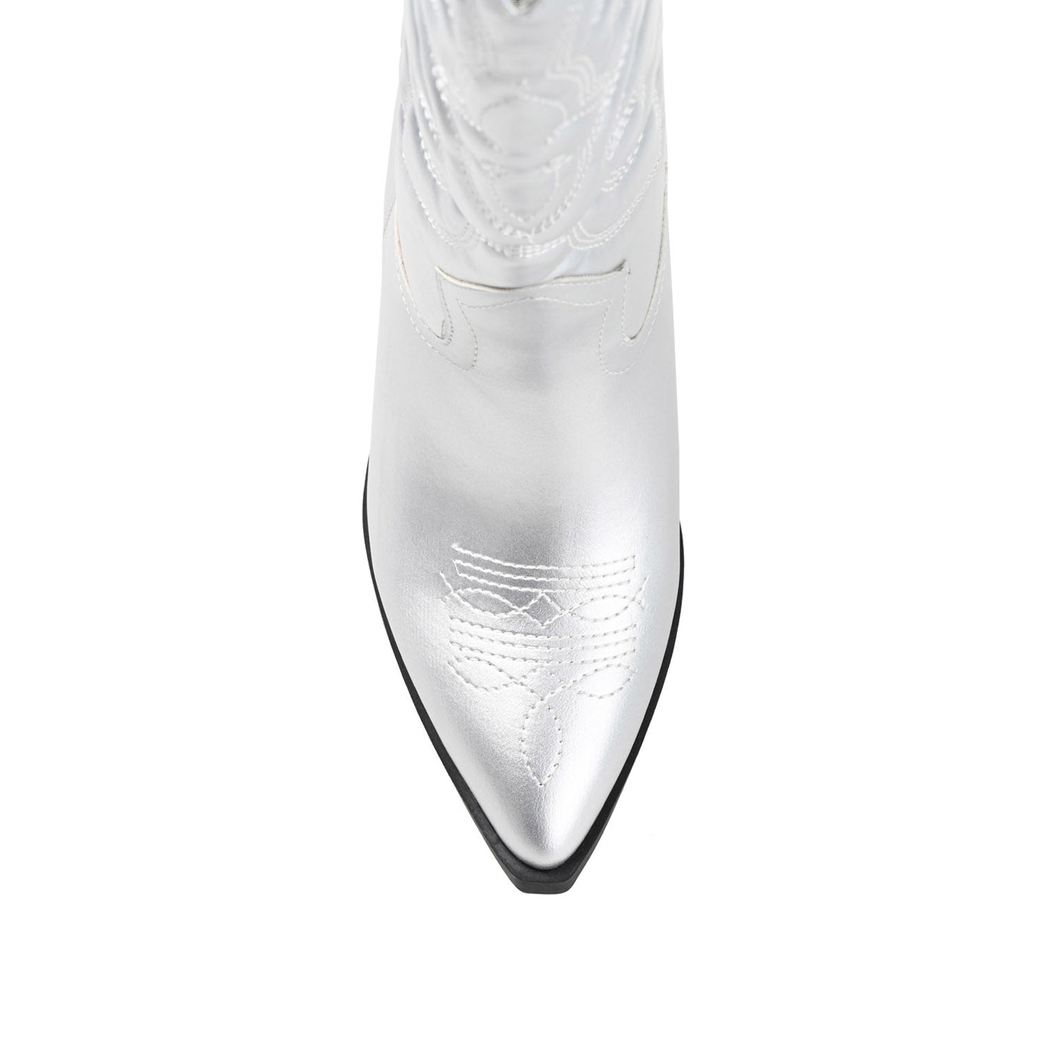 CHANTRY COWGIRL BOOTS IN VEGAN LEATHER - Silver PU