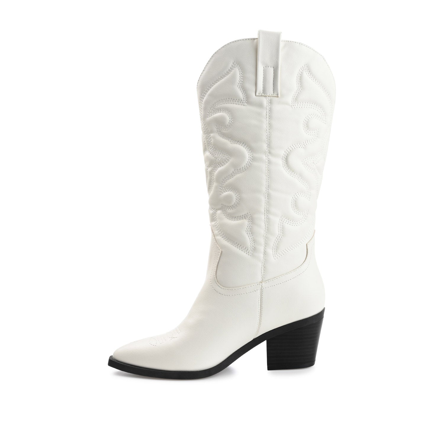 CHANTRY COWGIRL VEGAN LEATHER BOOTS IN WIDE CALF