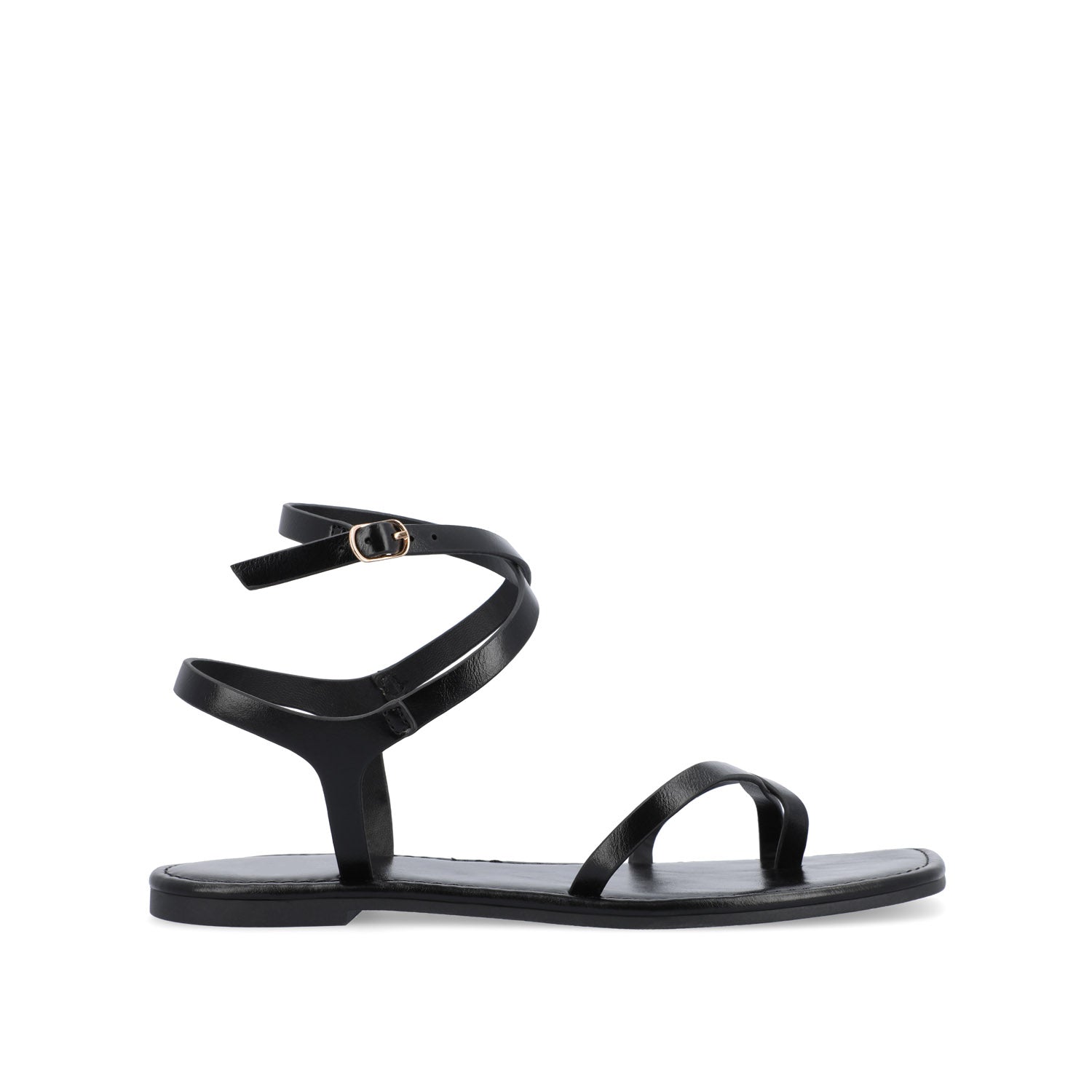 CHARRA MULTI STRAP SANDALS IN PATENT - Black