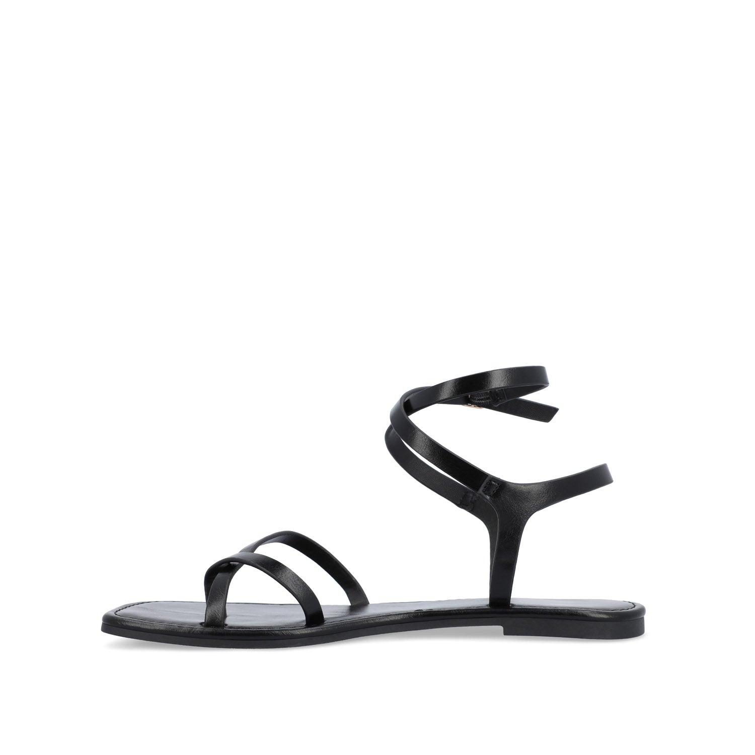 CHARRA MULTI STRAP SANDALS IN PATENT - Black
