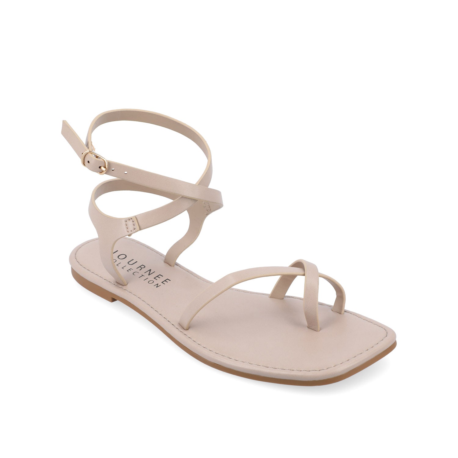 CHARRA MULTI STRAP SANDALS IN PATENT - Taupe