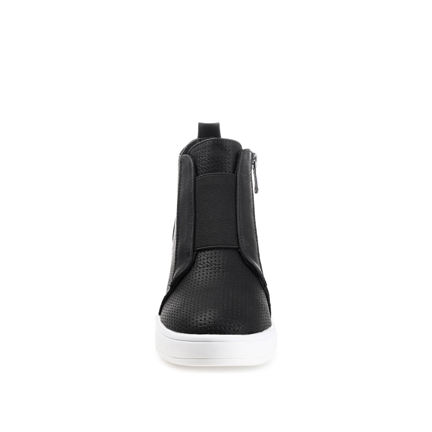 CLARA WEDGE SNEAKERS IN VEGAN LEATHER - Black PU