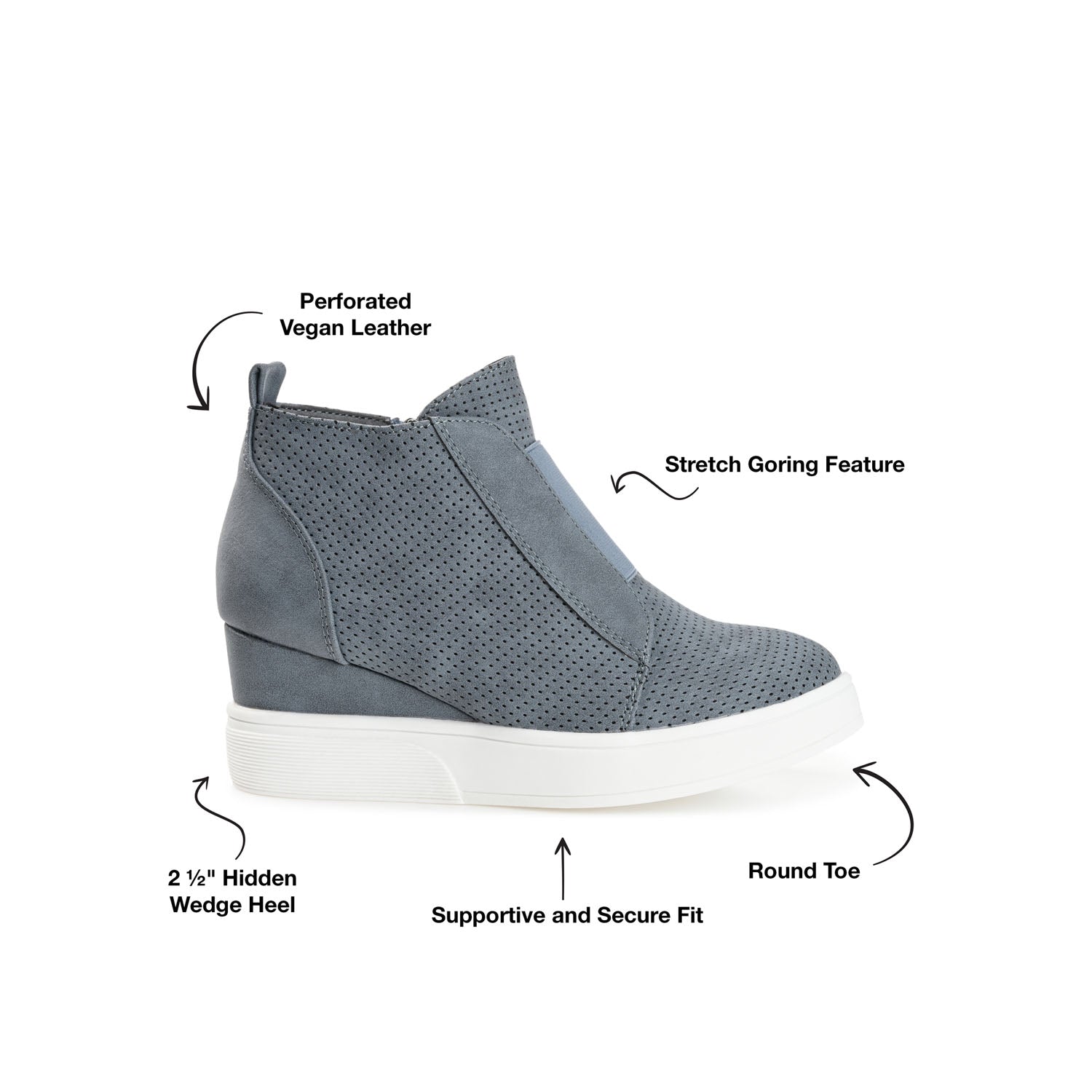 CLARA WEDGE SNEAKERS IN VEGAN LEATHER