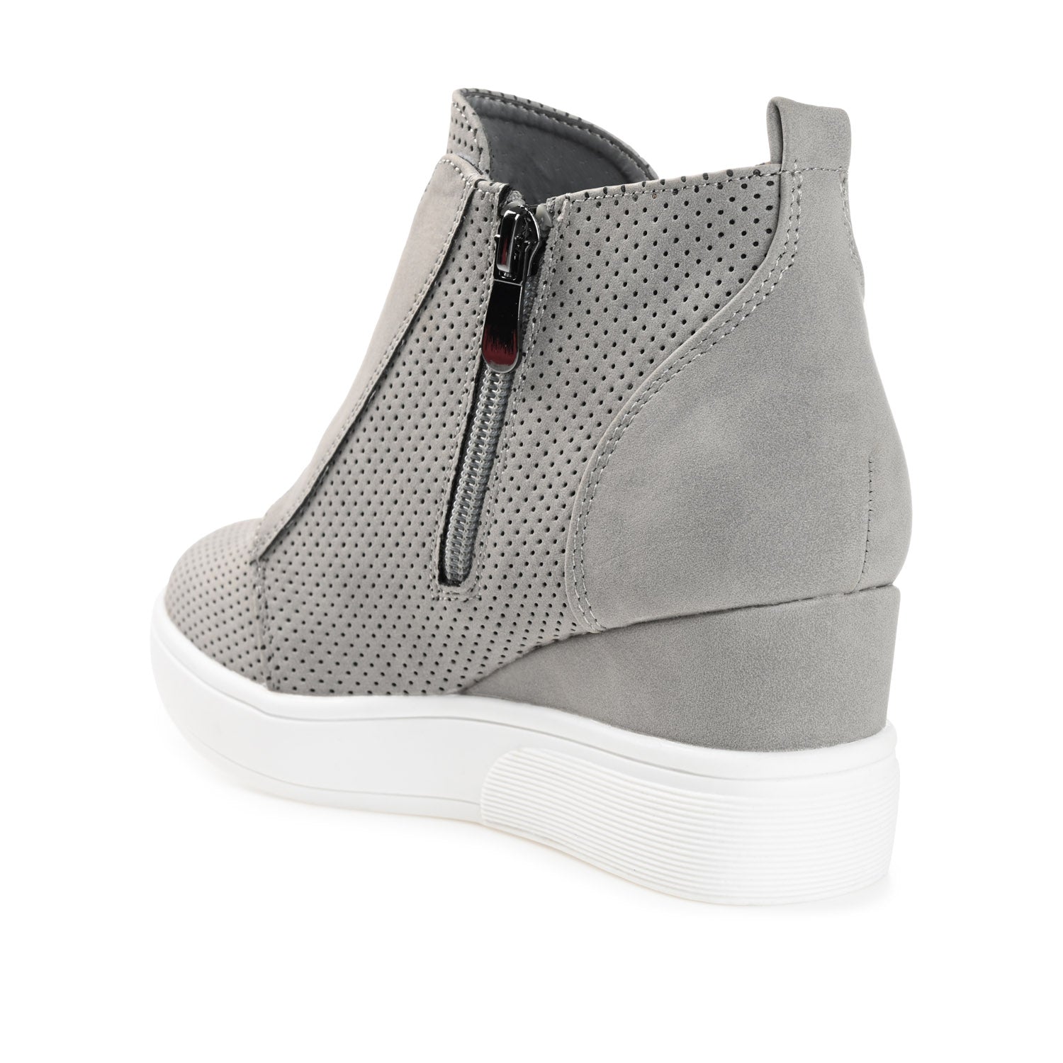 CLARA WEDGE SNEAKERS IN VEGAN LEATHER - Grey PU