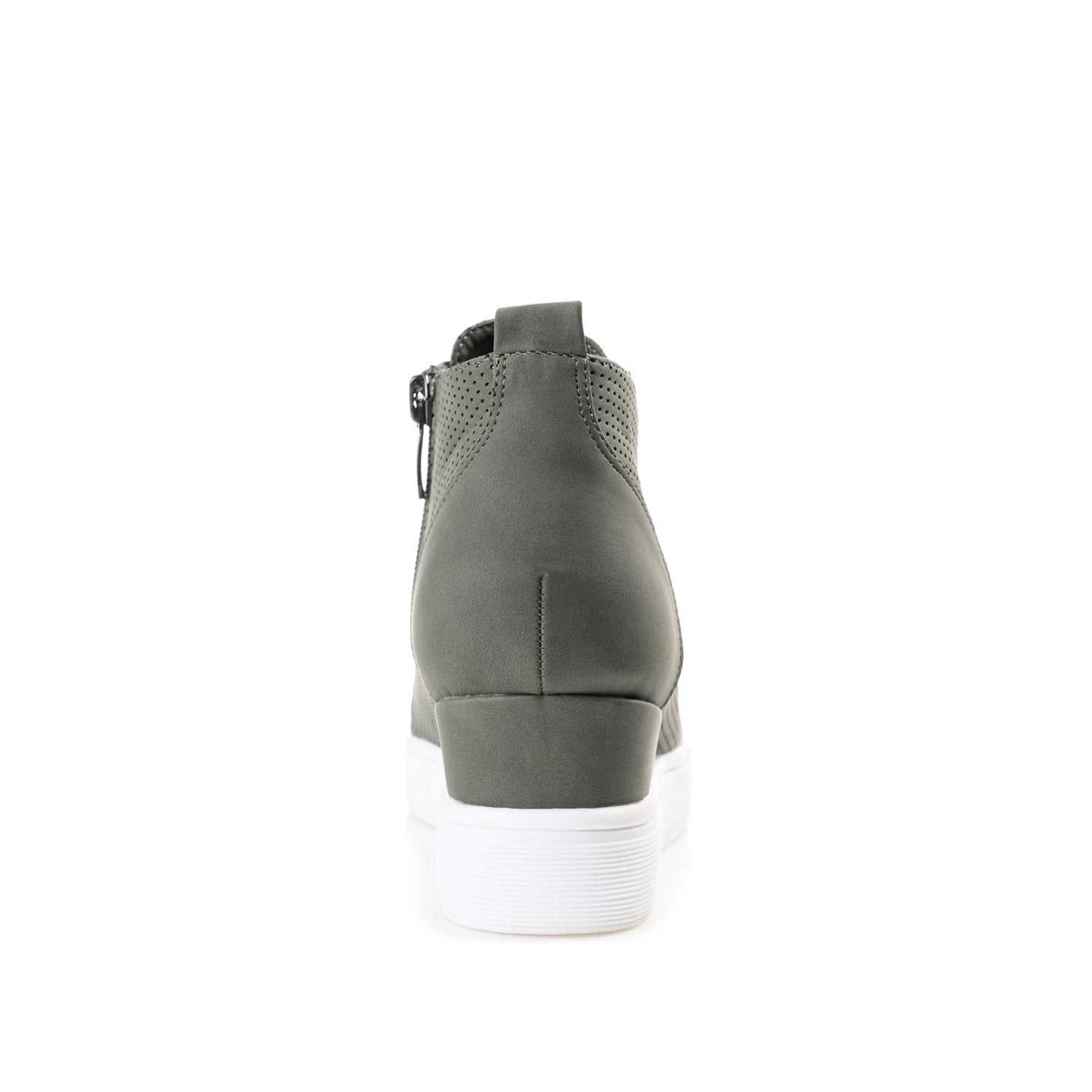 CLARA WEDGE SNEAKERS IN VEGAN LEATHER - Olive PU