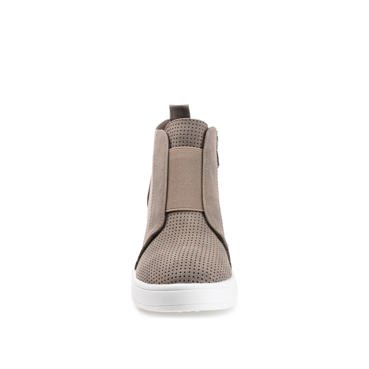 CLARA WEDGE SNEAKERS IN VEGAN LEATHER - Taupe PU