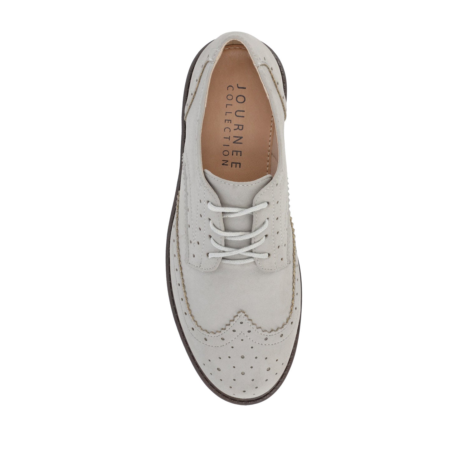 CLAUDIYA OXFORD LOAFER FLAT IN FAUX SUEDE - Grey Faux Suede