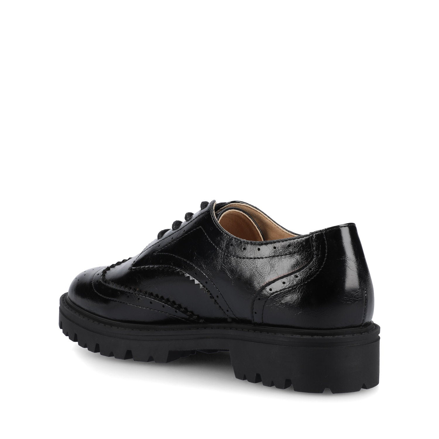 CLAUDIYA OXFORD VEGAN LEATHER LOAFER IN WIDE - Black Patent