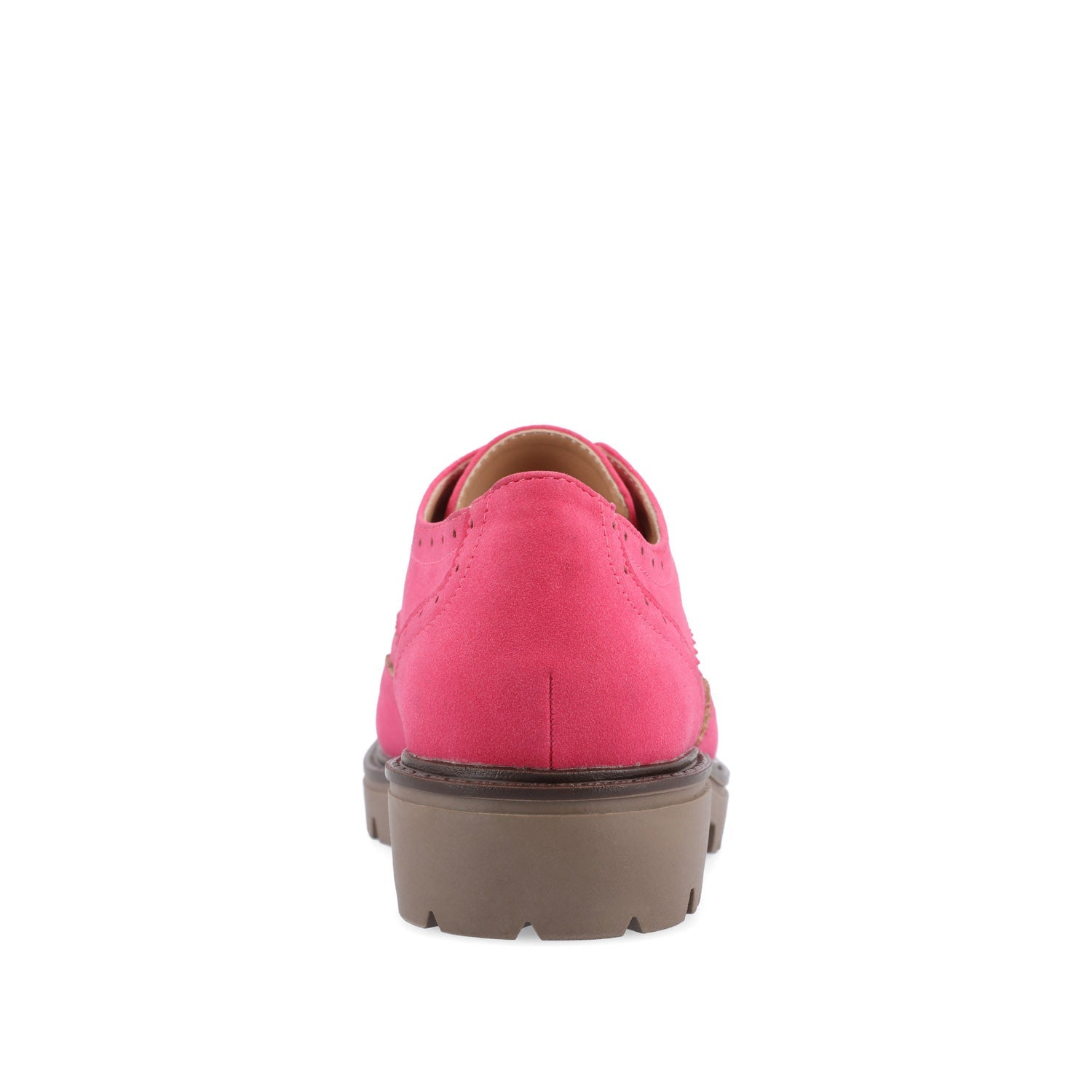 CLAUDIYA OXFORD LOAFER FLATS IN WIDE - Pink Faux Suede