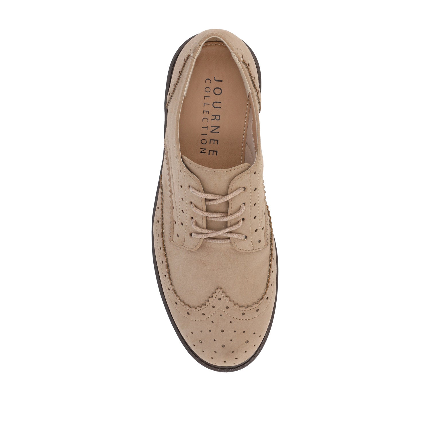 CLAUDIYA OXFORD LOAFER FLATS IN WIDE - Taupe Suede