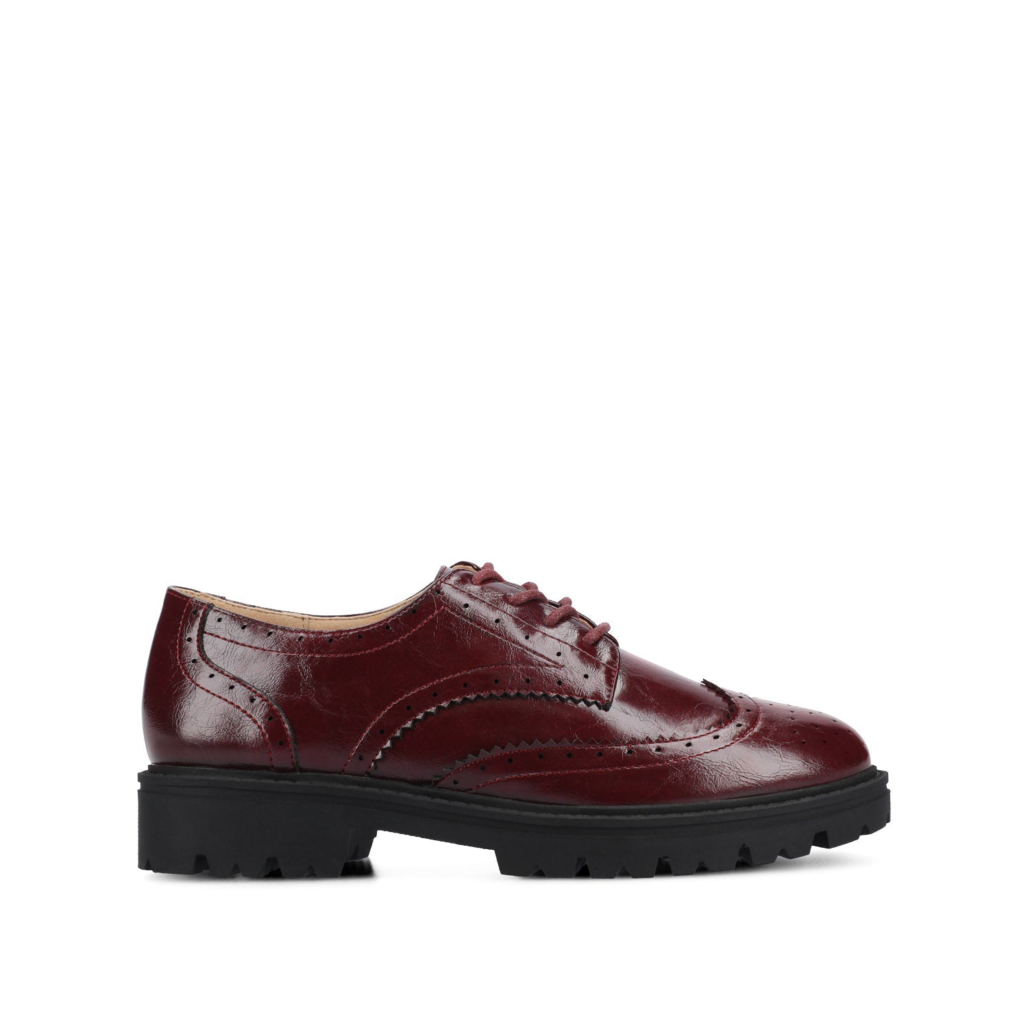 CLAUDIYA OXFORD VEGAN LEATHER LOAFER IN WIDE - Oxblood