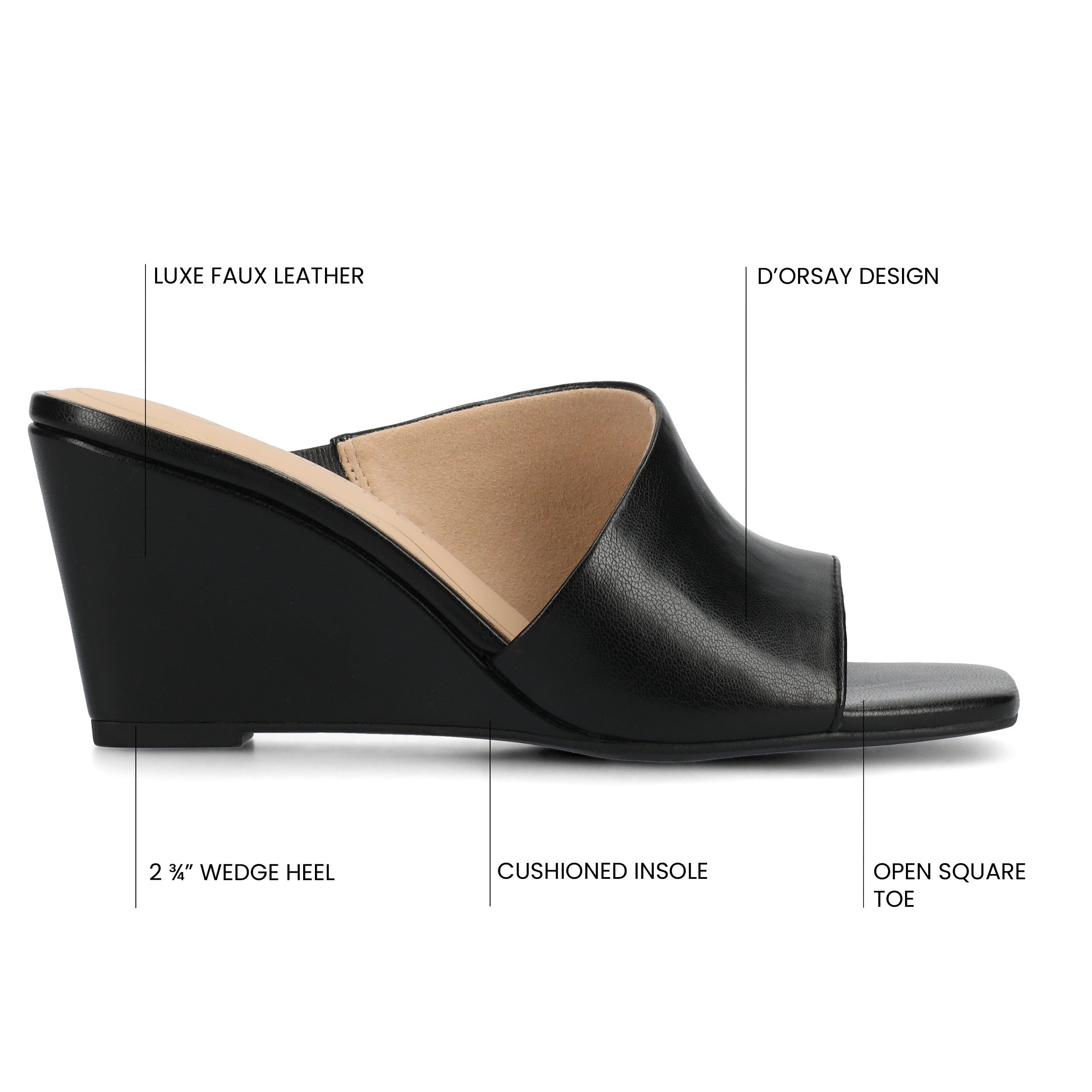 CLEMENTINE WEDGE SANDALS - Black