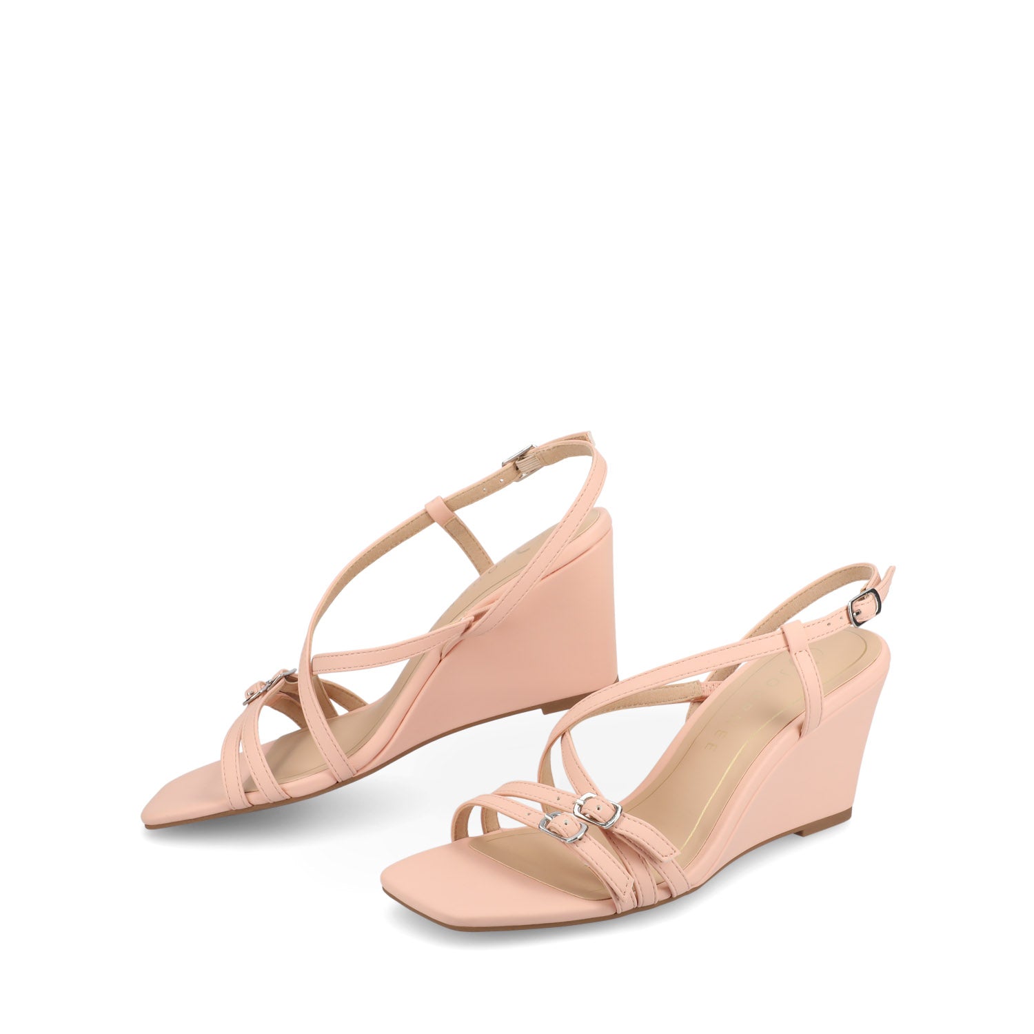CLINNNE MULTI STRAP WEDGE SANDALS - Pink