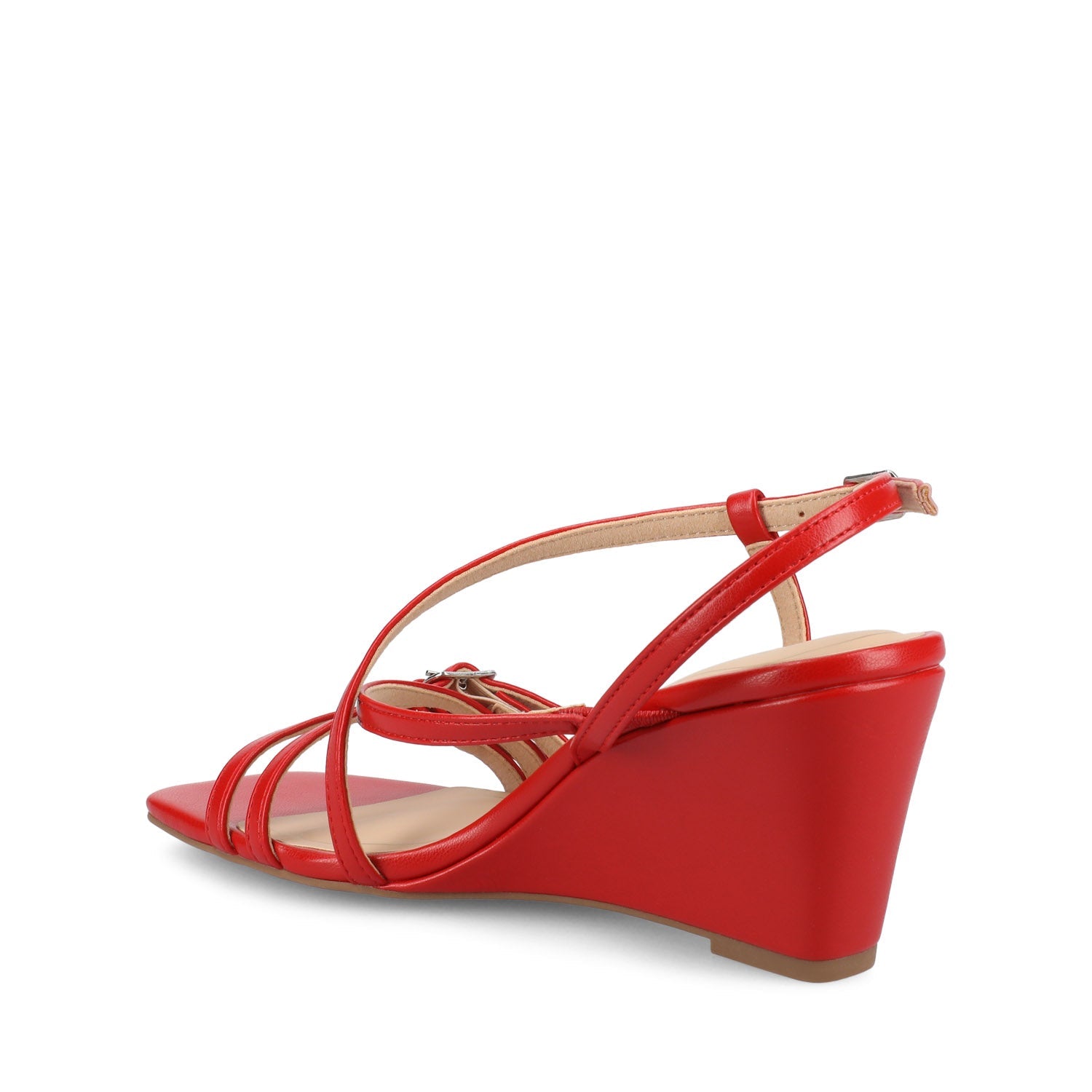 CLINNNE MULTI STRAP WEDGE SANDALS - Red