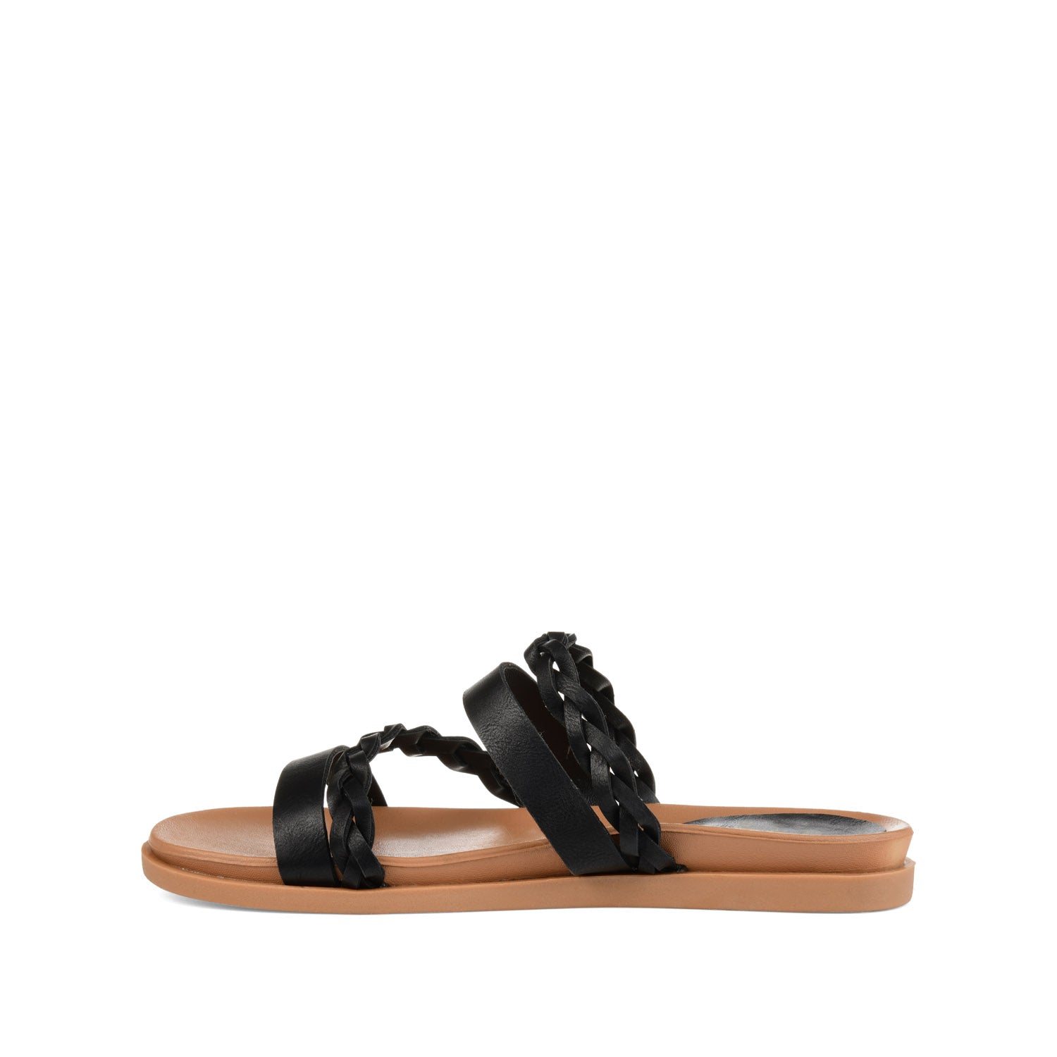 COLETTE SLIDE SANDALS IN VEGAN LEATHER - Black