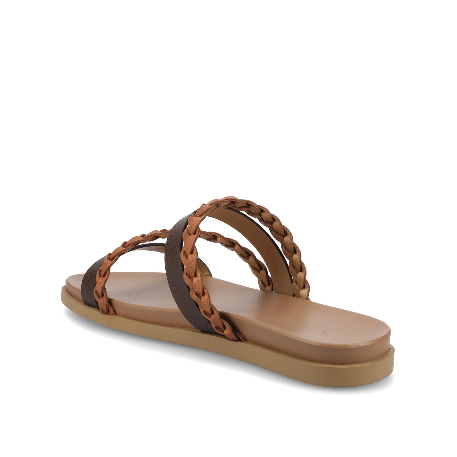 COLETTE SLIDE SANDALS IN WIDE - Cognac