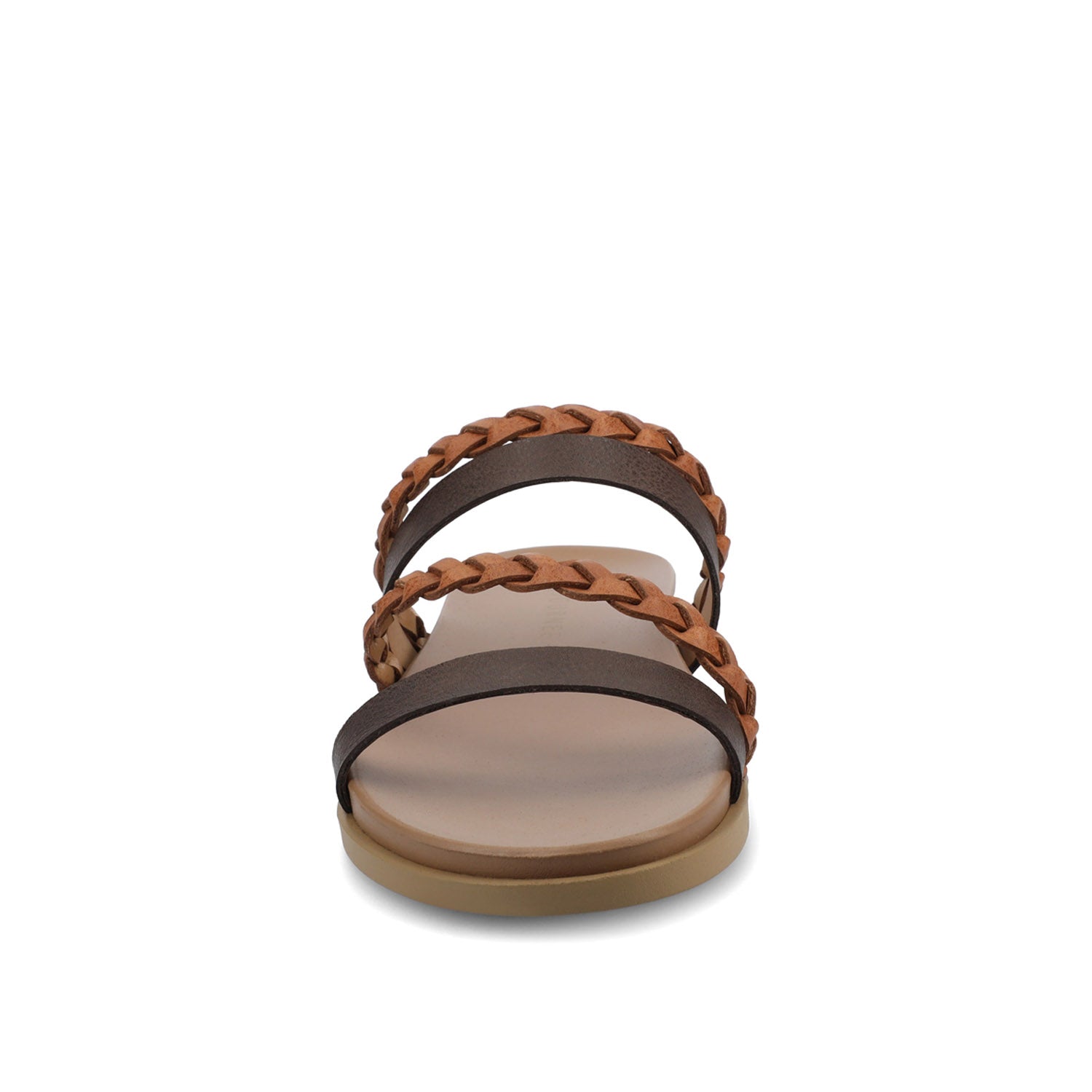 COLETTE SLIDE SANDALS IN WIDE - Cognac