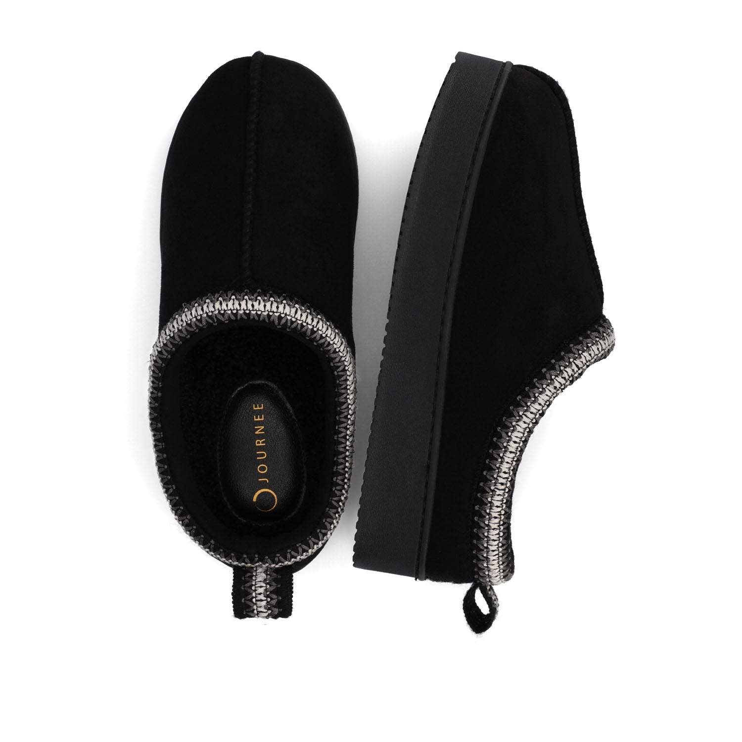 CONNWAY SLIPPERS IN FAUX SUEDE - Black Faux Suede