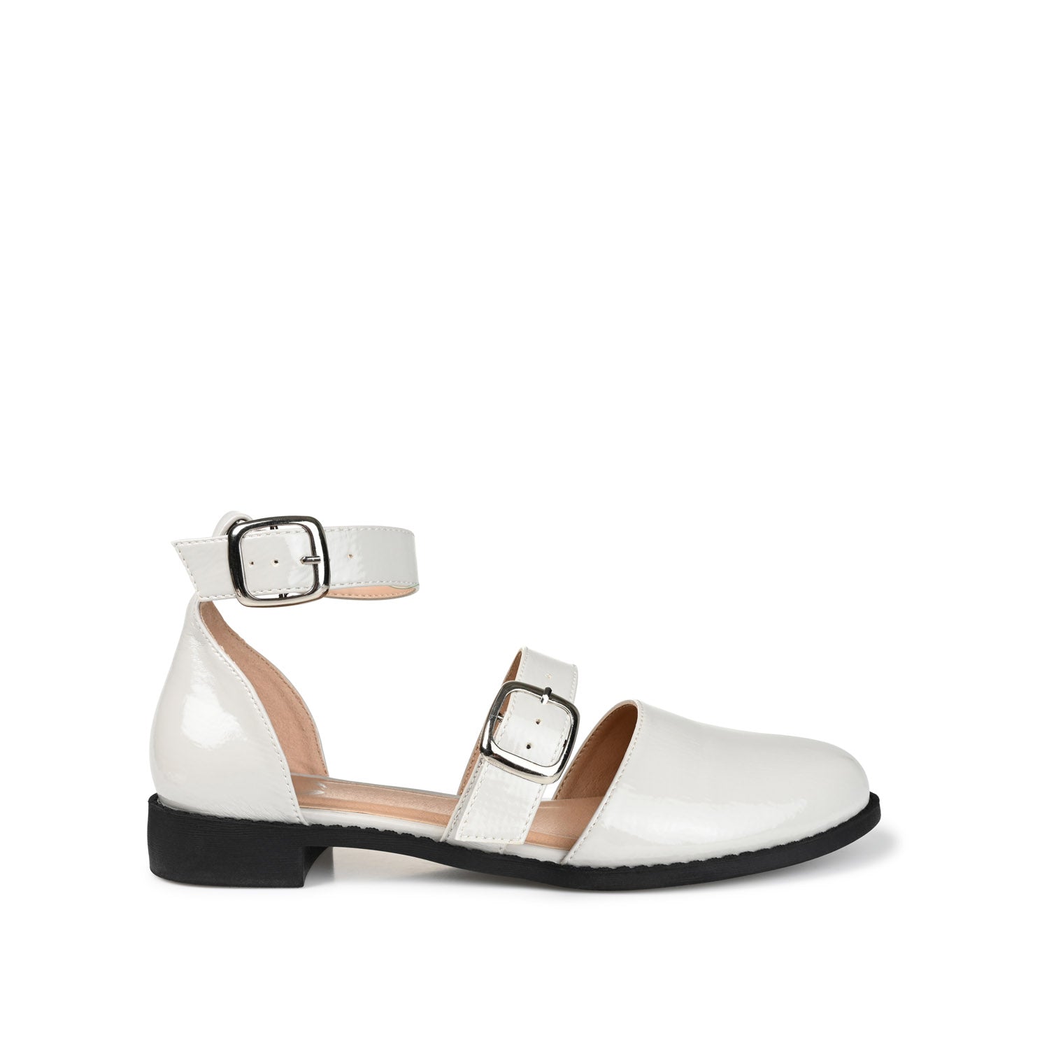 CONSTANCE MARY JANE LOAFER FLAT IN PATENT - Grey