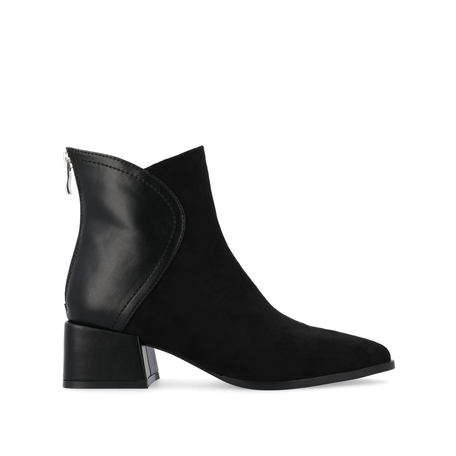 CONSUELLO POINTED TOE BOOTIES IN VEGAN LEATHER - Patent/Black