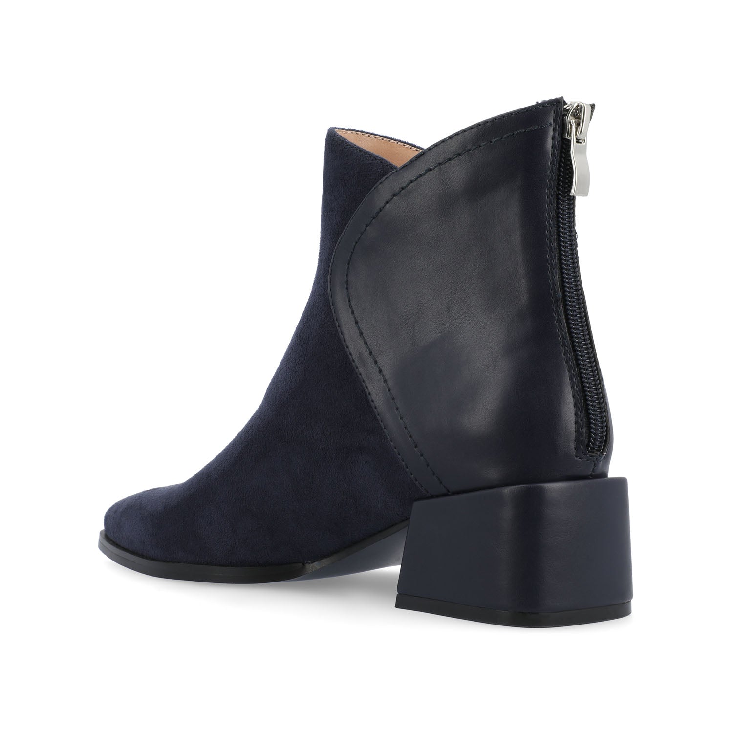 CONSUELLO POINTED TOE BOOTIES IN WIDE - Navy Nubuck