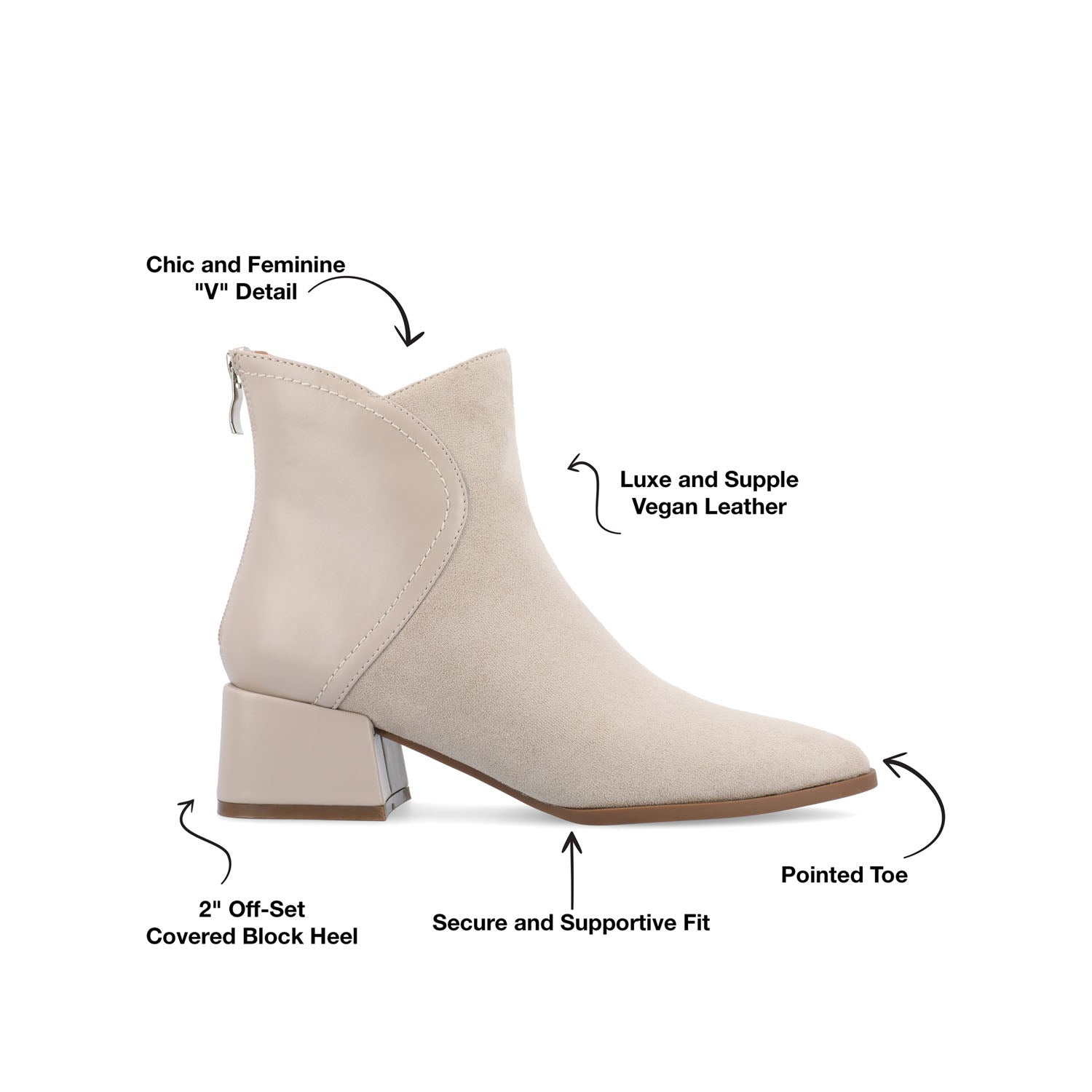 CONSUELLO POINTED TOE BOOTIES IN WIDE - Off White
