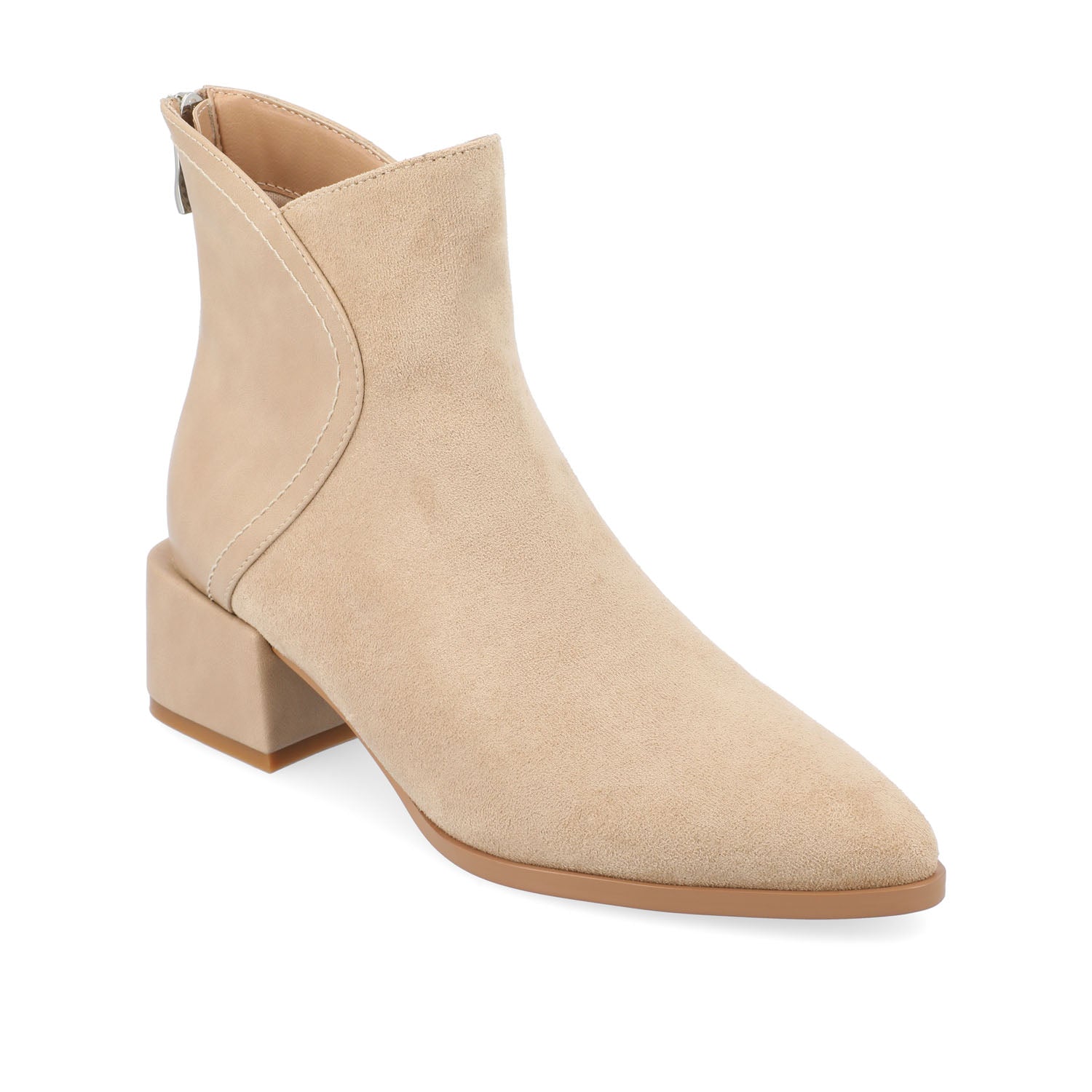 CONSUELLO POINTED TOE BOOTIES IN VEGAN LEATHER - Tan