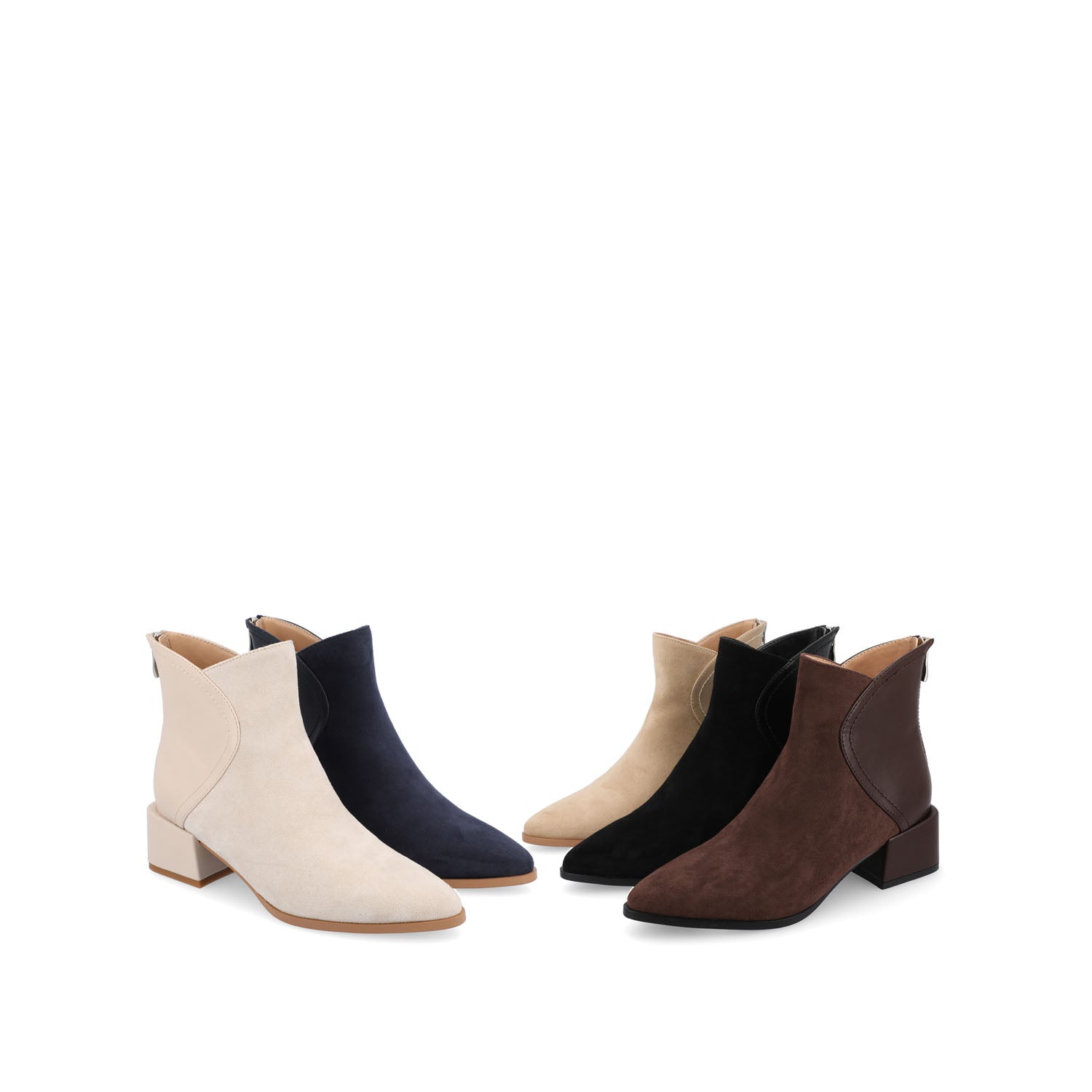 CONSUELLO POINTED TOE BOOTIES IN VEGAN LEATHER