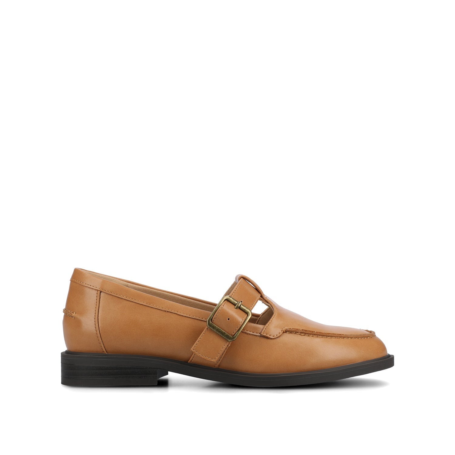 CORINA T-STRAP LOAFER - Tan