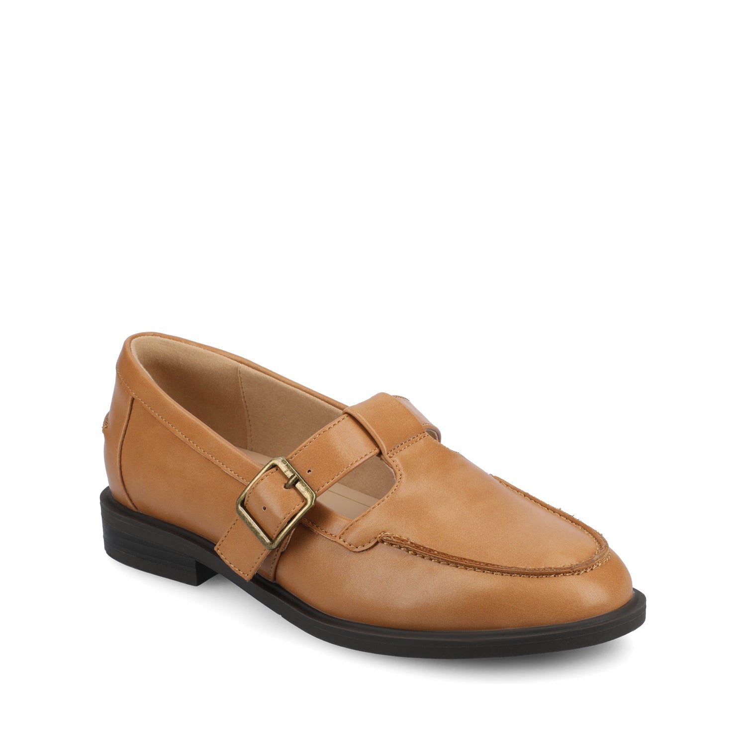 CORINA T-STRAP LOAFER - Tan