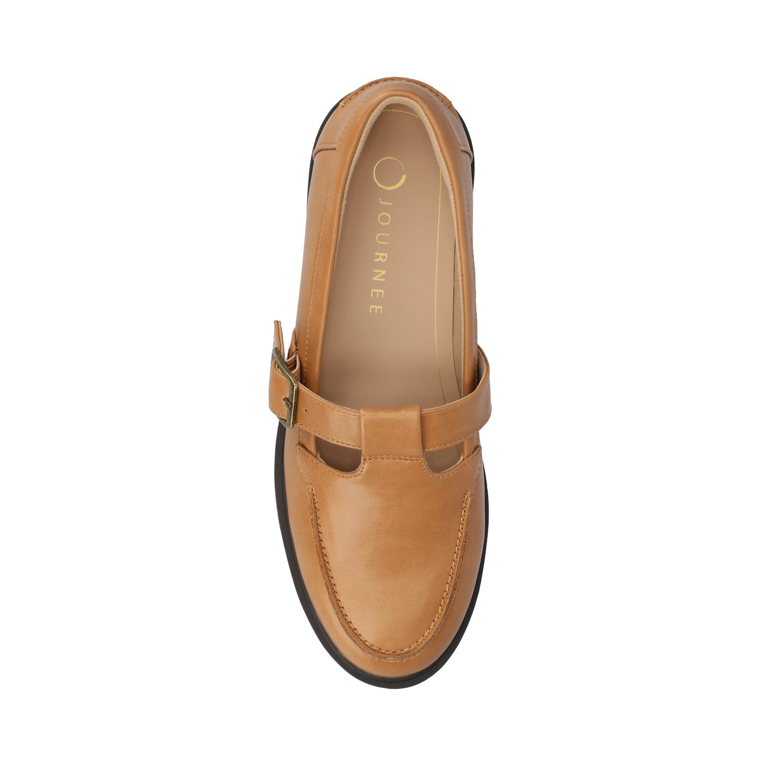 CORINA T-STRAP LOAFER - Tan