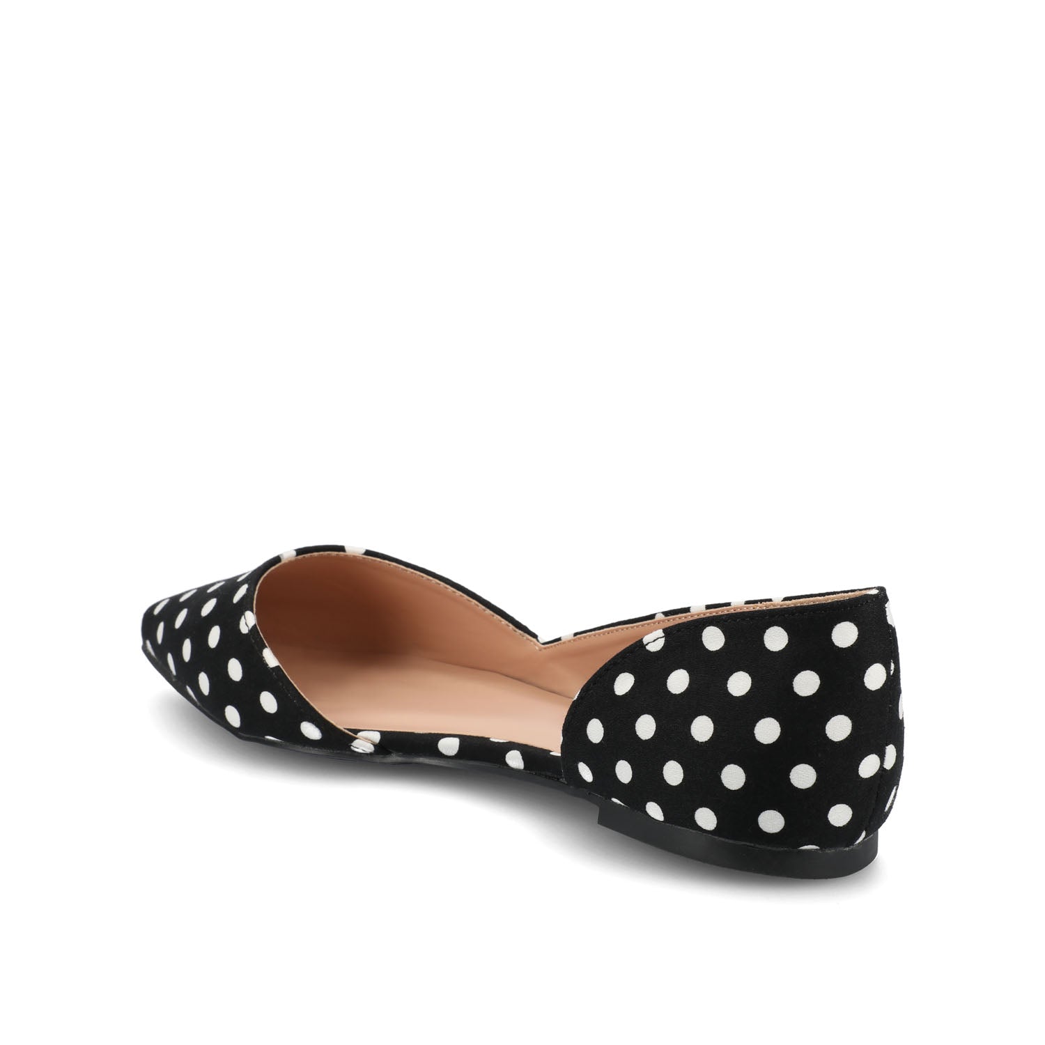 CORTNI D'ORSAY FLATS IN VEGAN LEATHER - Black Dot PU