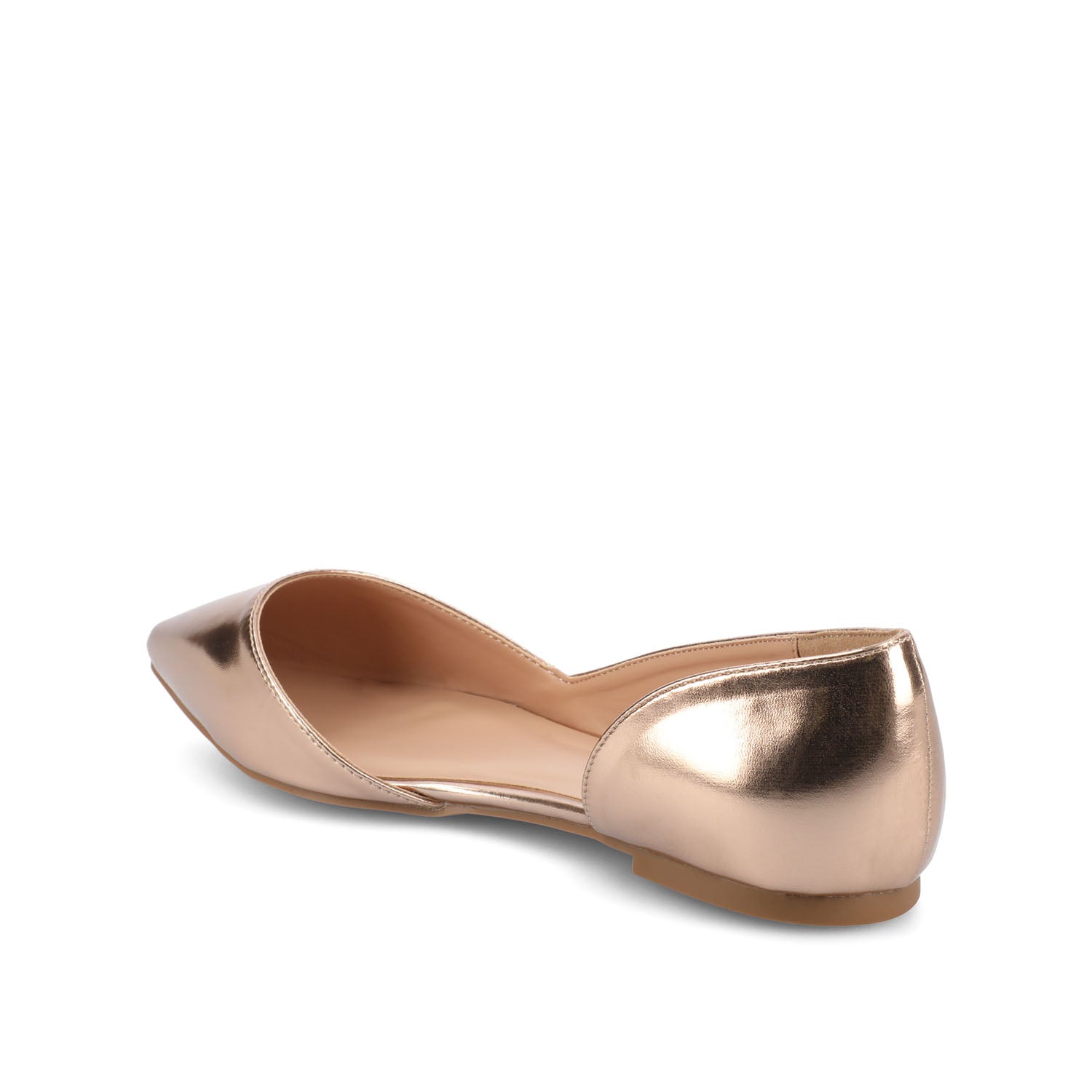 CORTNI D'ORSAY FLATS IN VEGAN LEATHER - Rose Gold PU