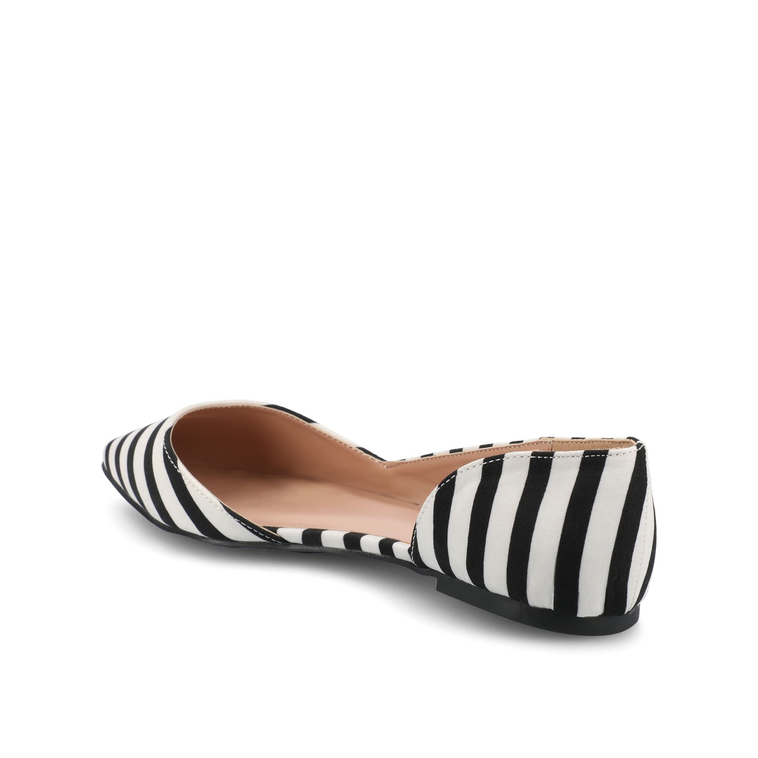 CORTNI D'ORSAY FLATS IN WIDE - Black Stripe PU