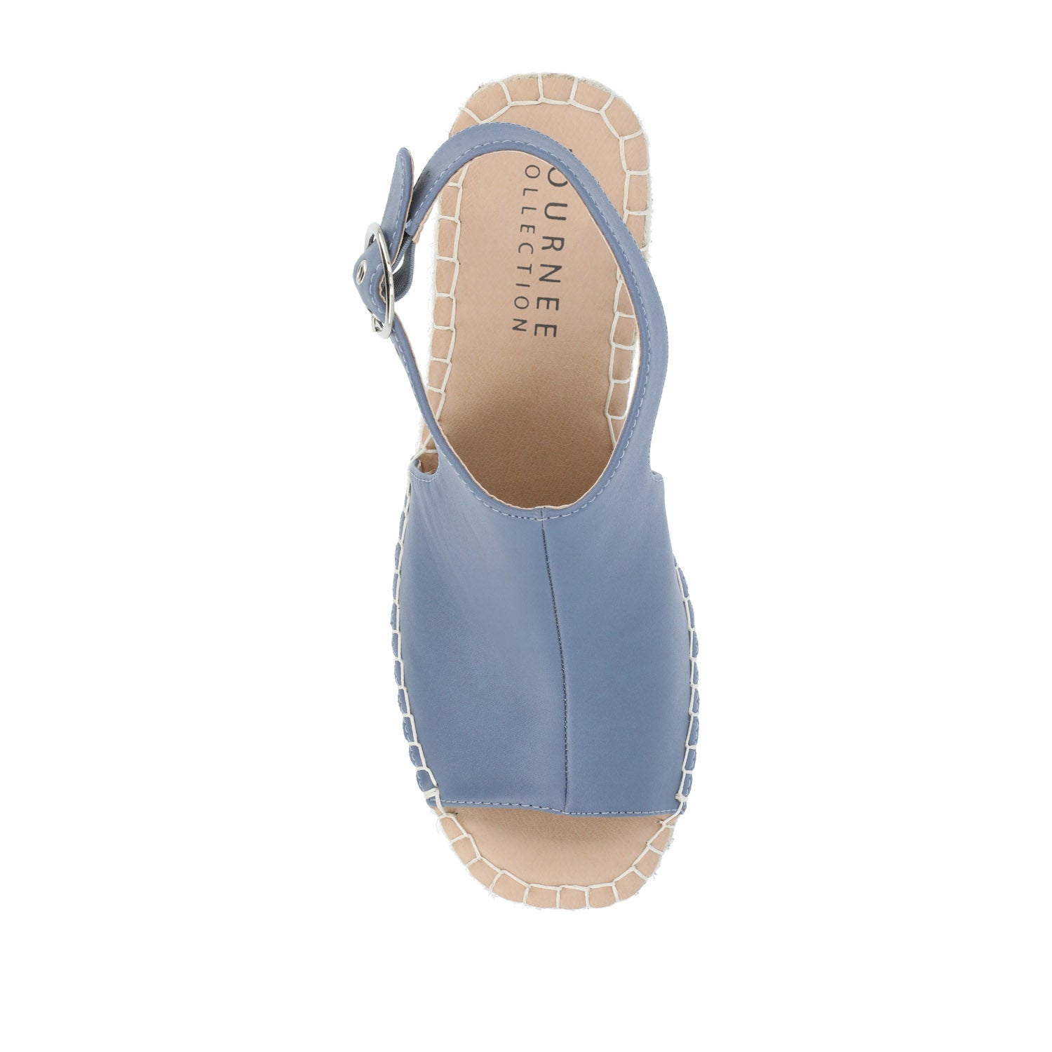 CREW ESPADRILLE WEDGE HEELED SANDALS - Blue PU