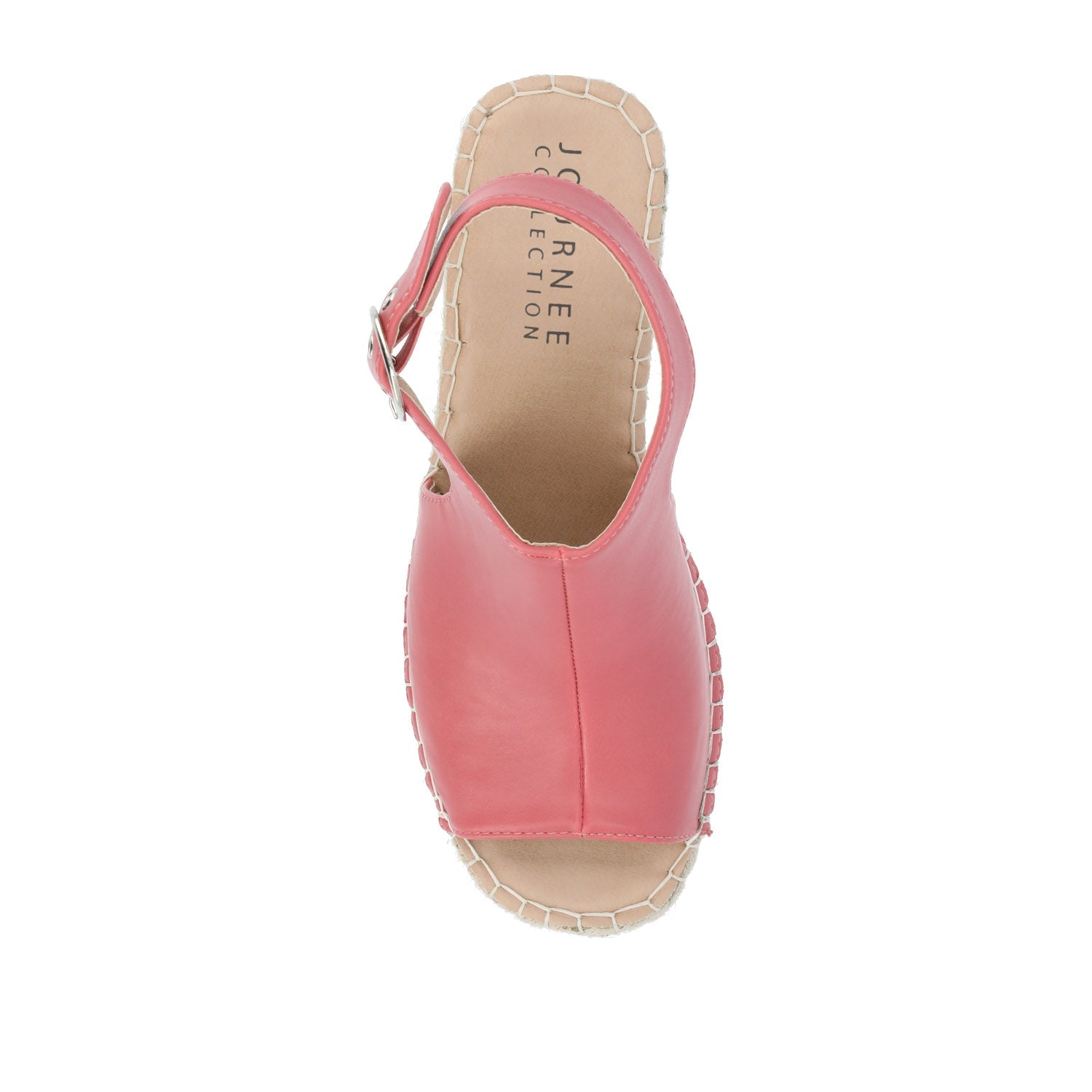 CREW ESPADRILLE WEDGE HEELED SANDALS - Coral PU