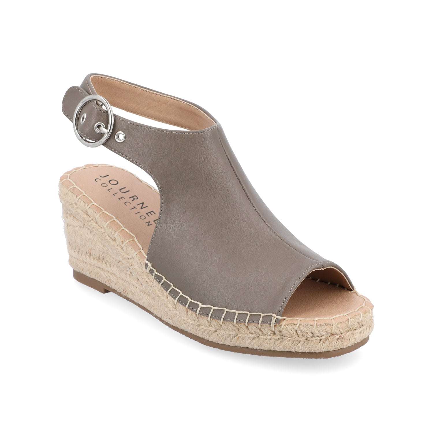 CREW ESPADRILLE WEDGE HEEL SANDALS IN WIDE - Taupe PU