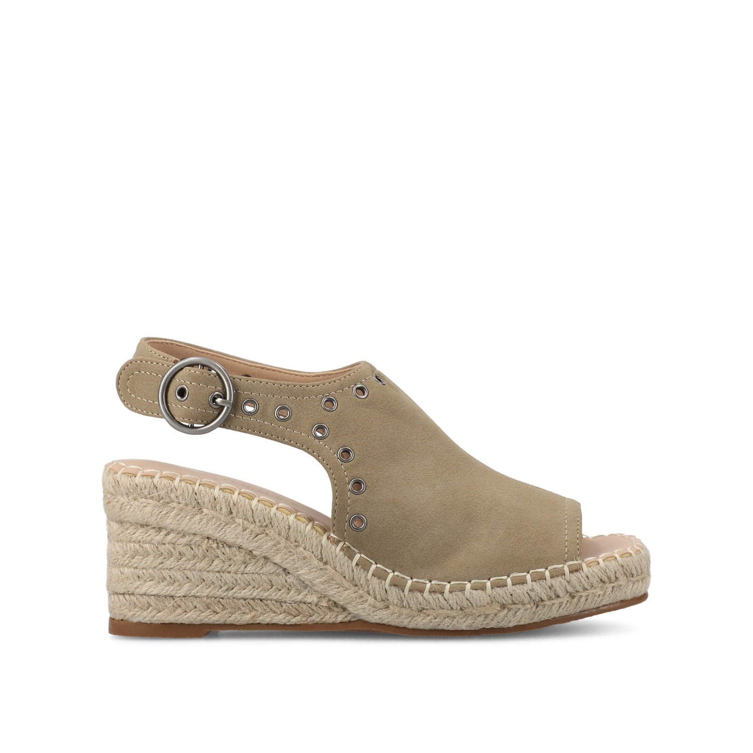 CRISIE ESPADRILLE WEDGE HEELED SANDALS - Taupe Suede