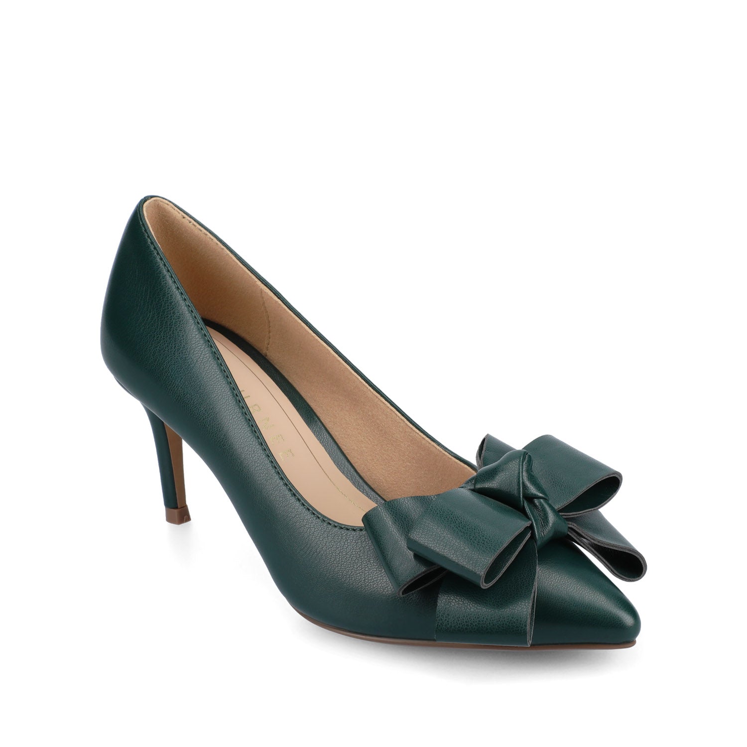 CRYSTOL STILETTO PUMP HEELS IN VEGAN LEATHER IN WIDE - Pine