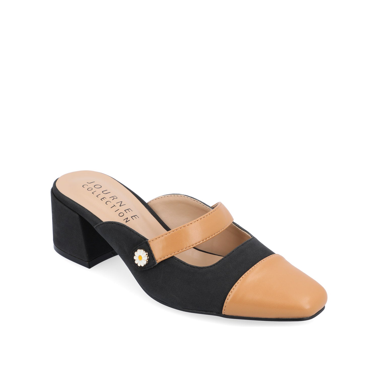 DALLA LOW BLOCK HEELS IN VEGAN LEATHER