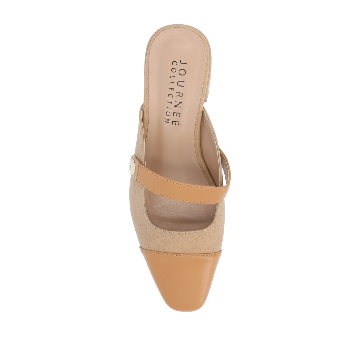 DALLA LOW BLOCK HEELS IN VEGAN LEATHER - Tan