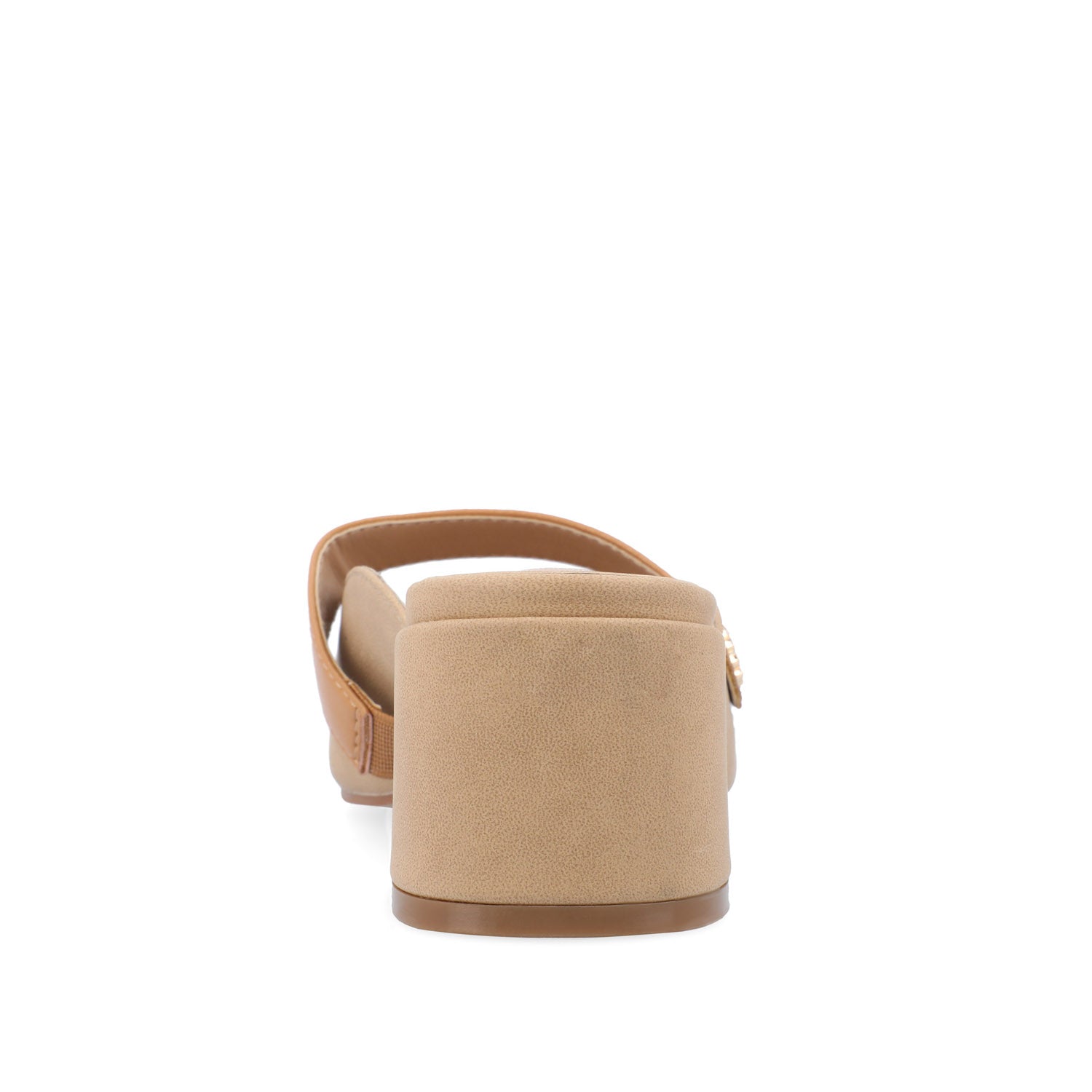 DALLA LOW BLOCK HEELS IN VEGAN LEATHER - Tan