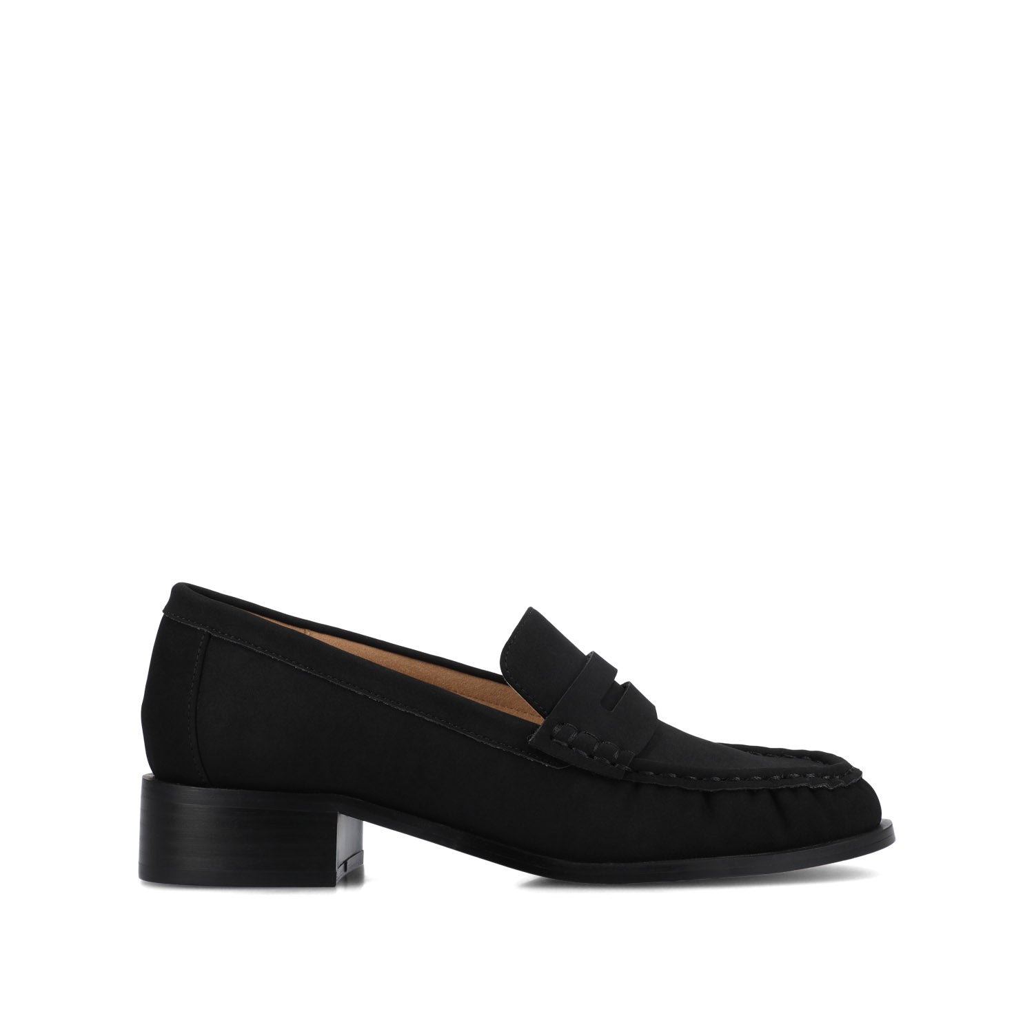 Journee Women's Danna Ruched Penny Loafer, Black 12