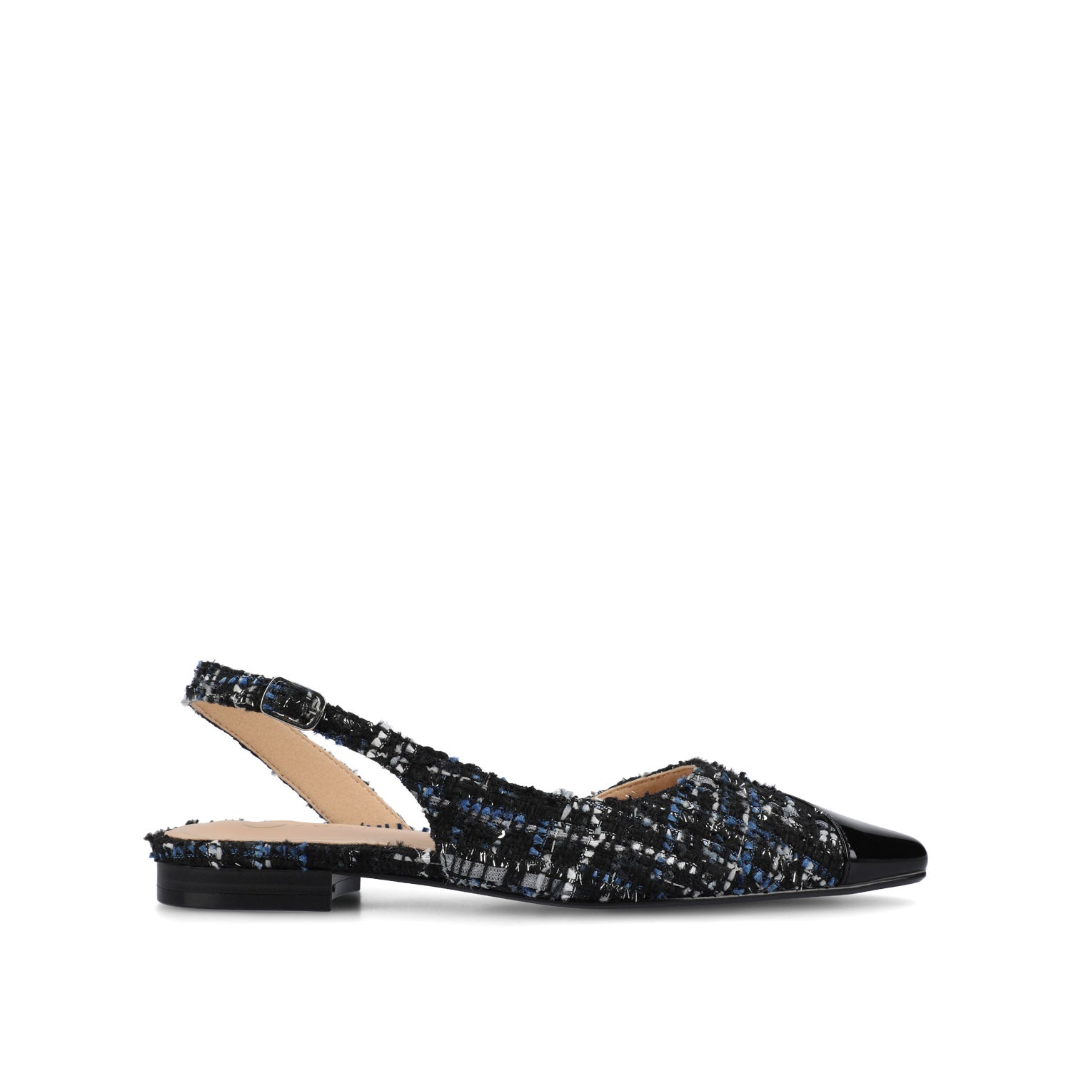 DAPHNNE BALLET FLATS IN TWEED FABRIC STATEMENT - Black Tweed