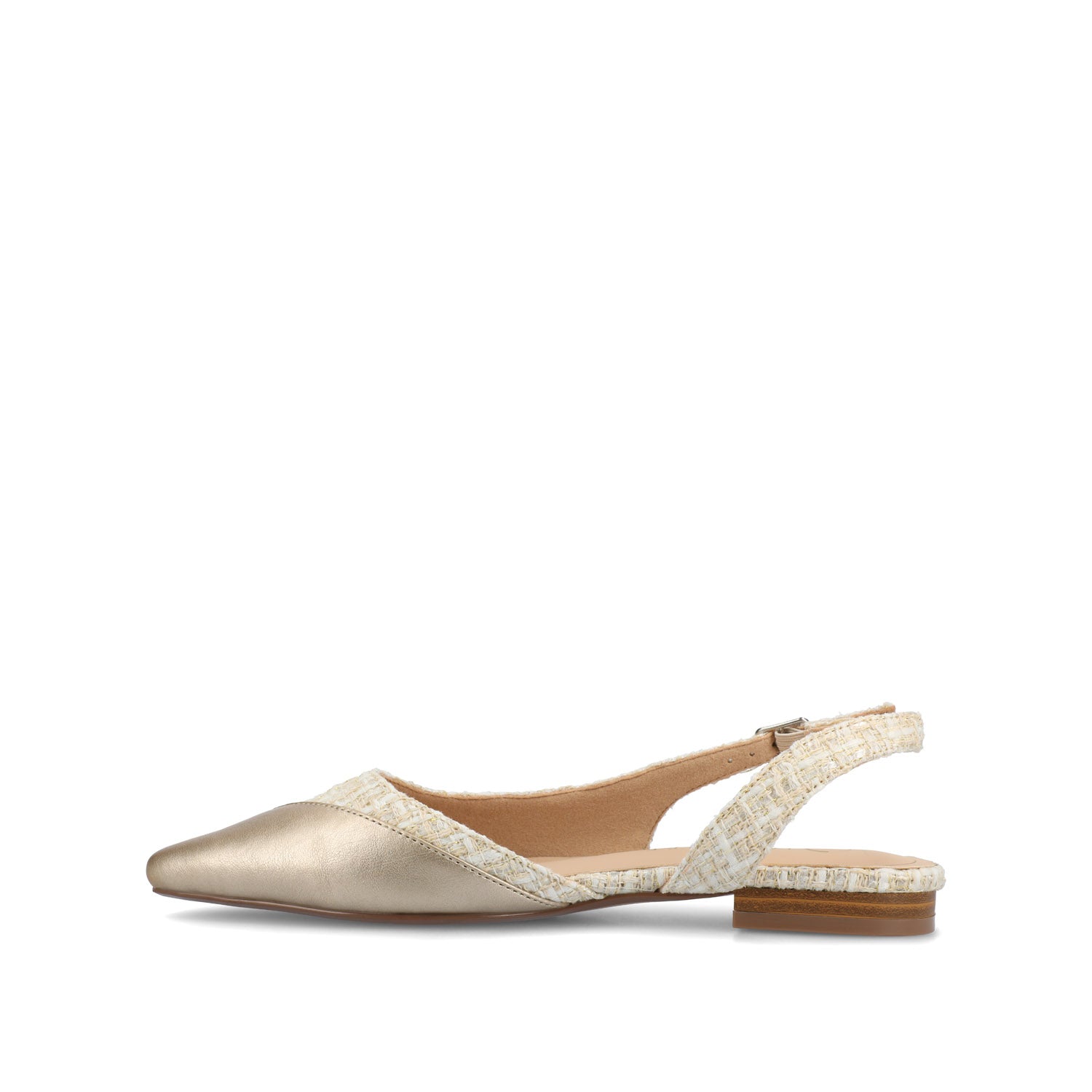 DAPHNNE BALLET FLATS IN TWEED FABRIC IN WIDE - Champagne