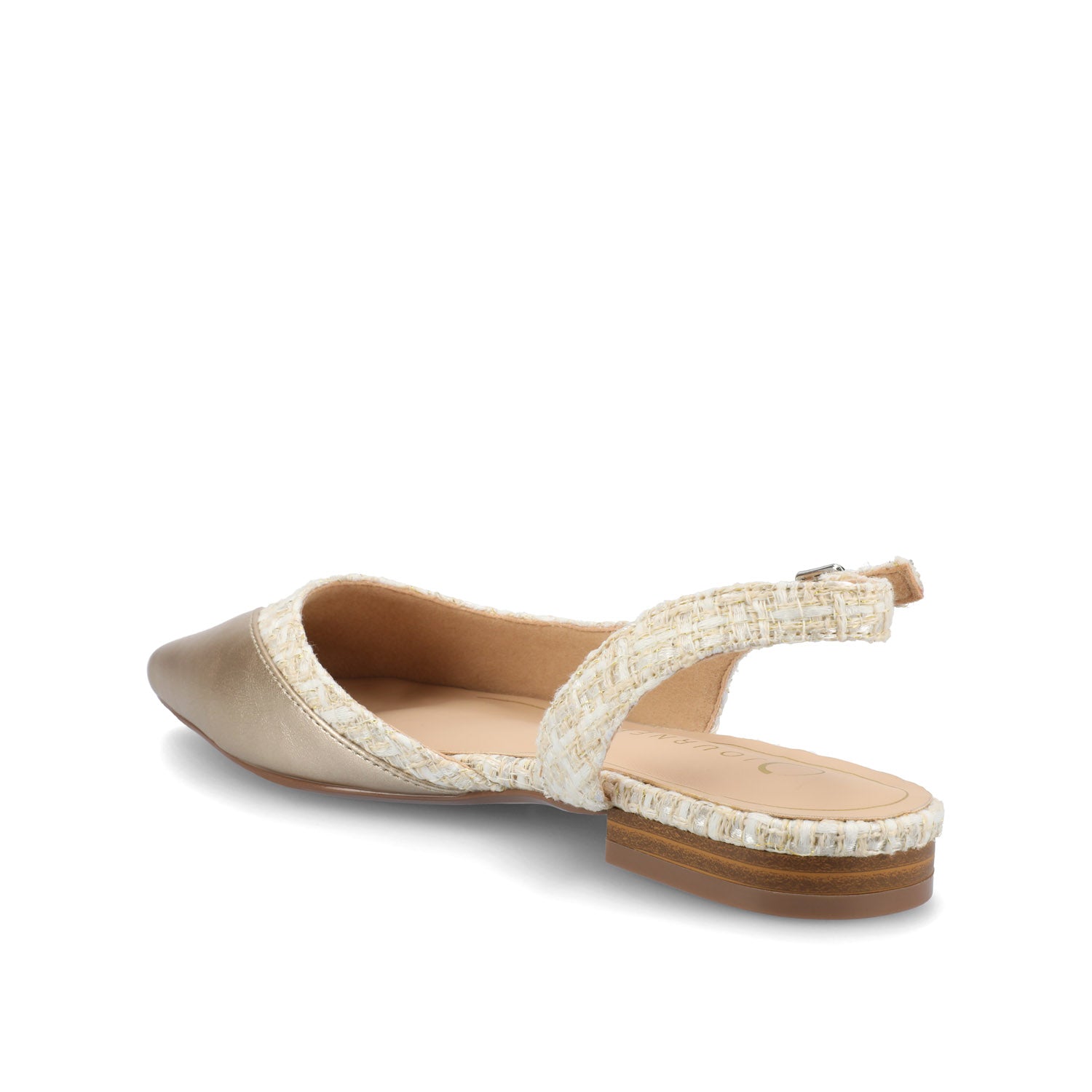 DAPHNNE BALLET FLATS IN TWEED FABRIC IN WIDE - Champagne