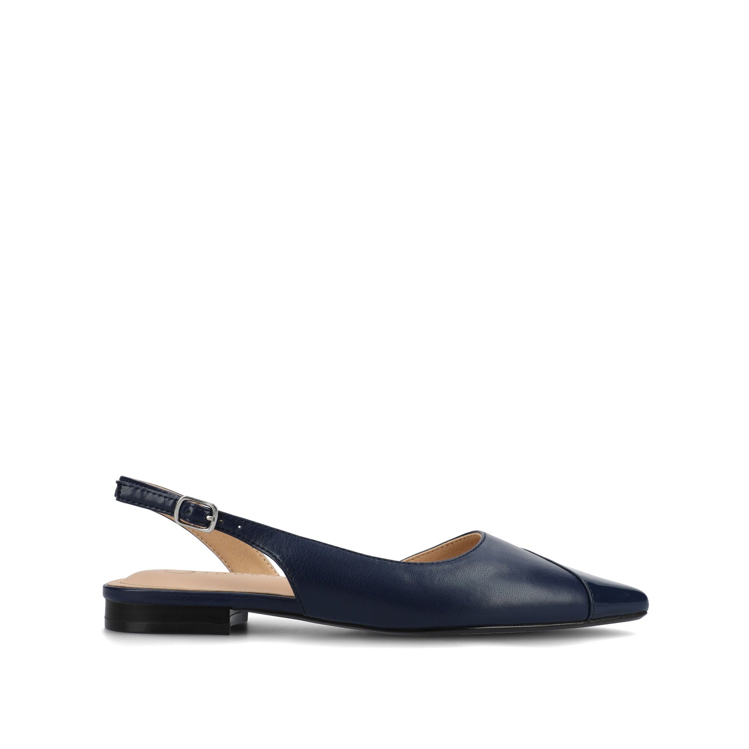 DAPHNNE BALLET FLATS IN TWEED FABRIC - Navy Nubuck