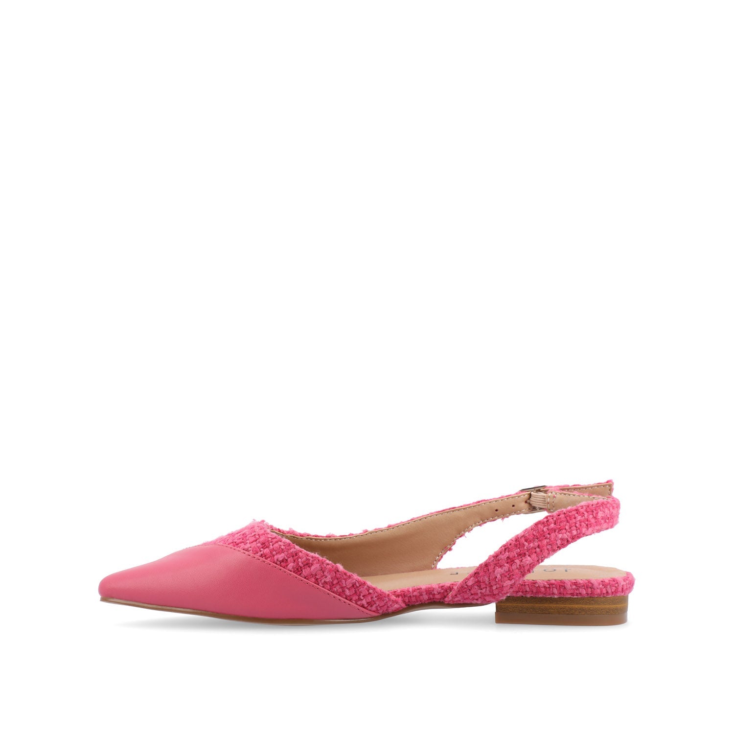 DAPHNNE BALLET FLATS IN TWEED FABRIC - Magenta Tweed