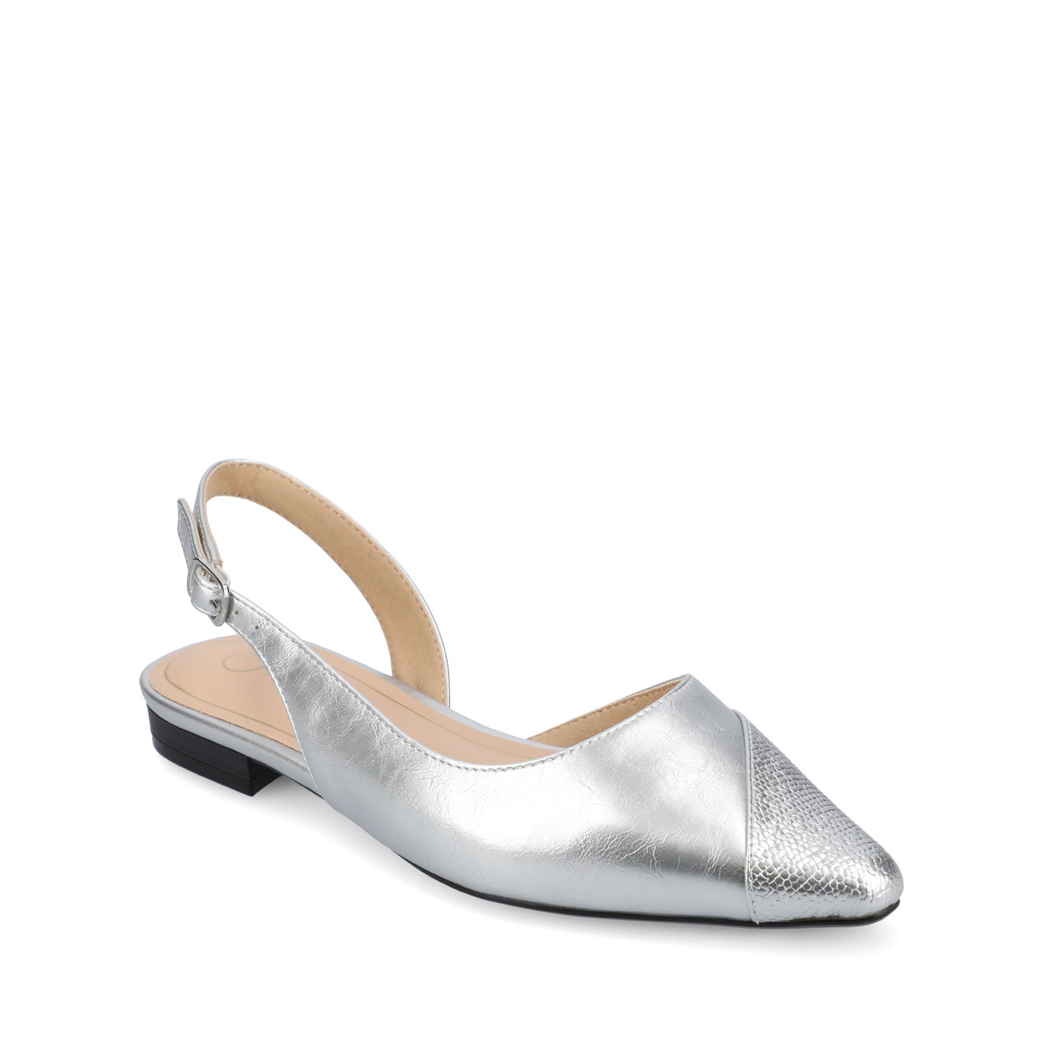 DAPHNNE BALLET FLATS IN TWEED FABRIC STATEMENT IN WIDE - Silver