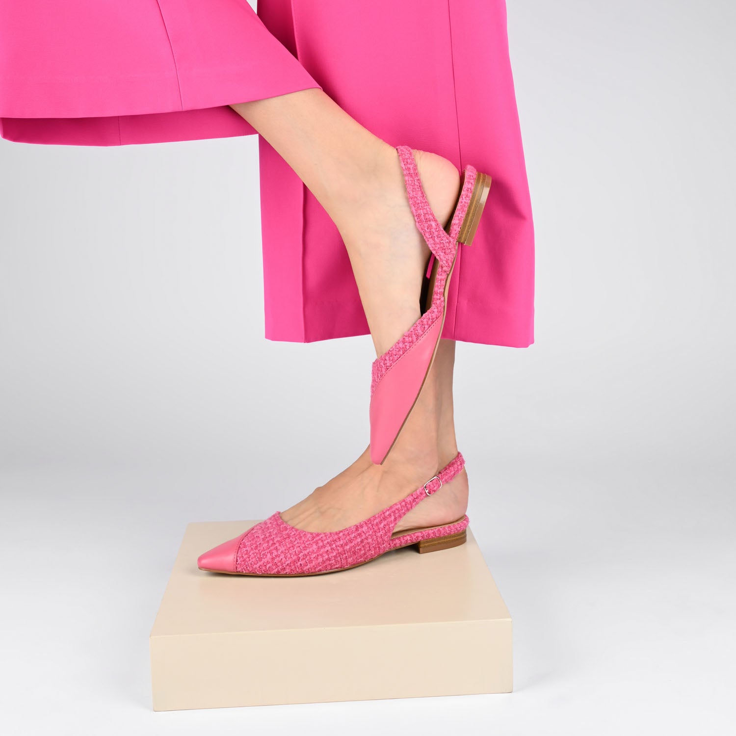 DAPHNNE BALLET FLATS IN TWEED FABRIC IN WIDE